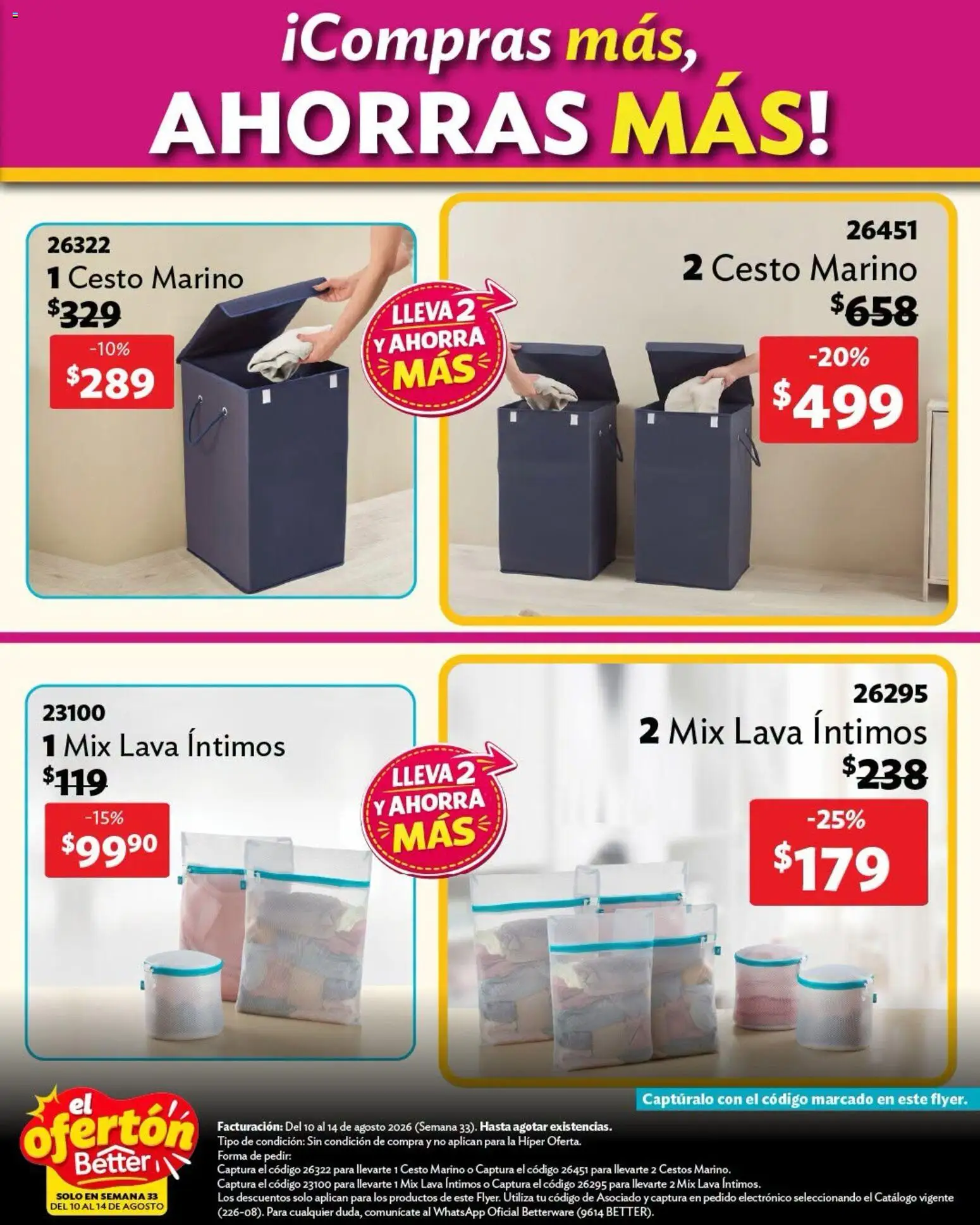 Nuevas ofertas de Betterware válidas en toda la República Mexicana desde el 10/08/2026. ¡Encuentra las mejores ofertas en Betterware catálogo El Ofertón! | Página: 9