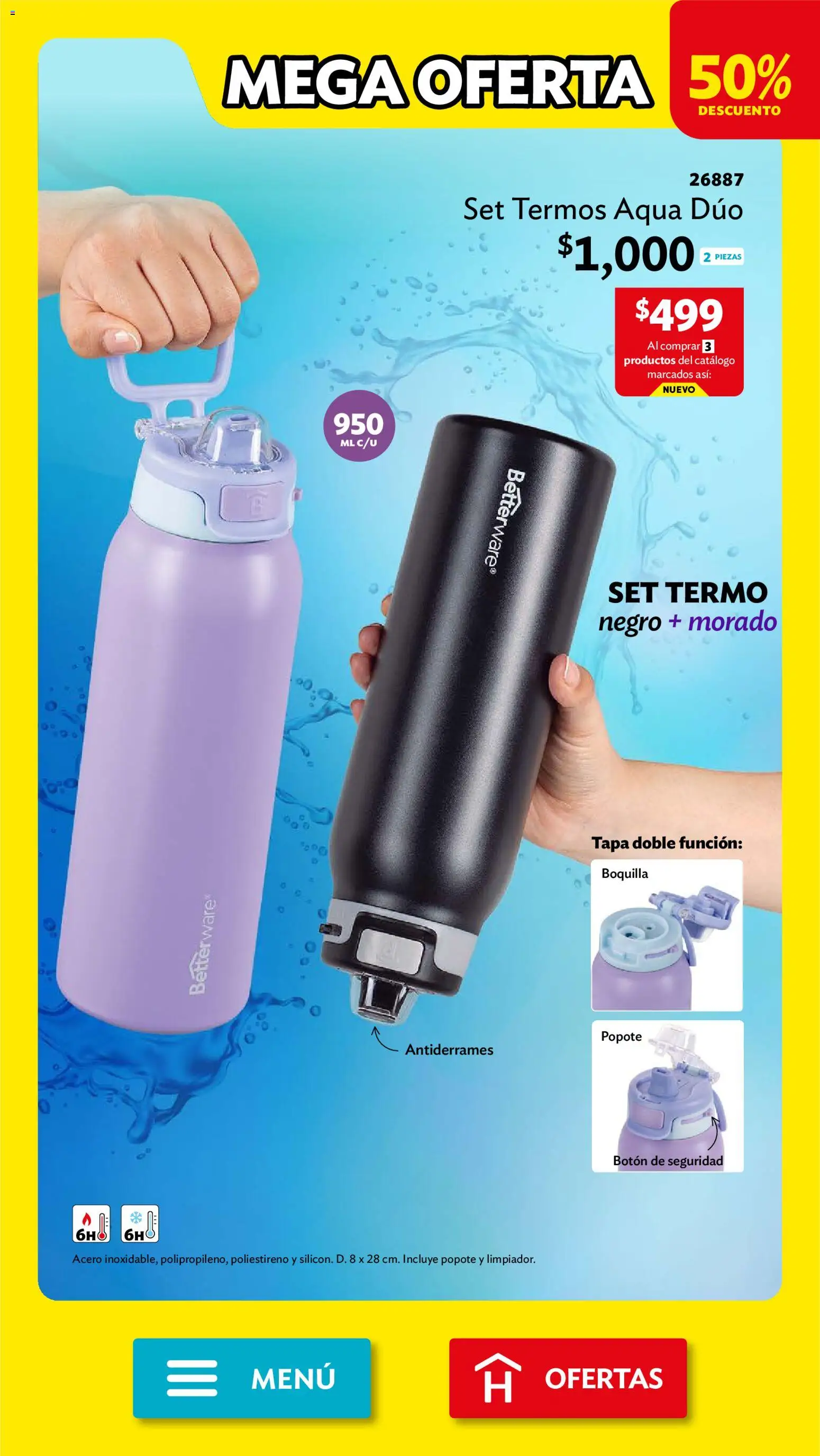 Nuevas ofertas de Betterware válidas en toda la República Mexicana desde el 01/06/2026. ¡Encuentra las mejores ofertas en Betterware campaña 6 2026! | Página: 8 | Productos: Termo
