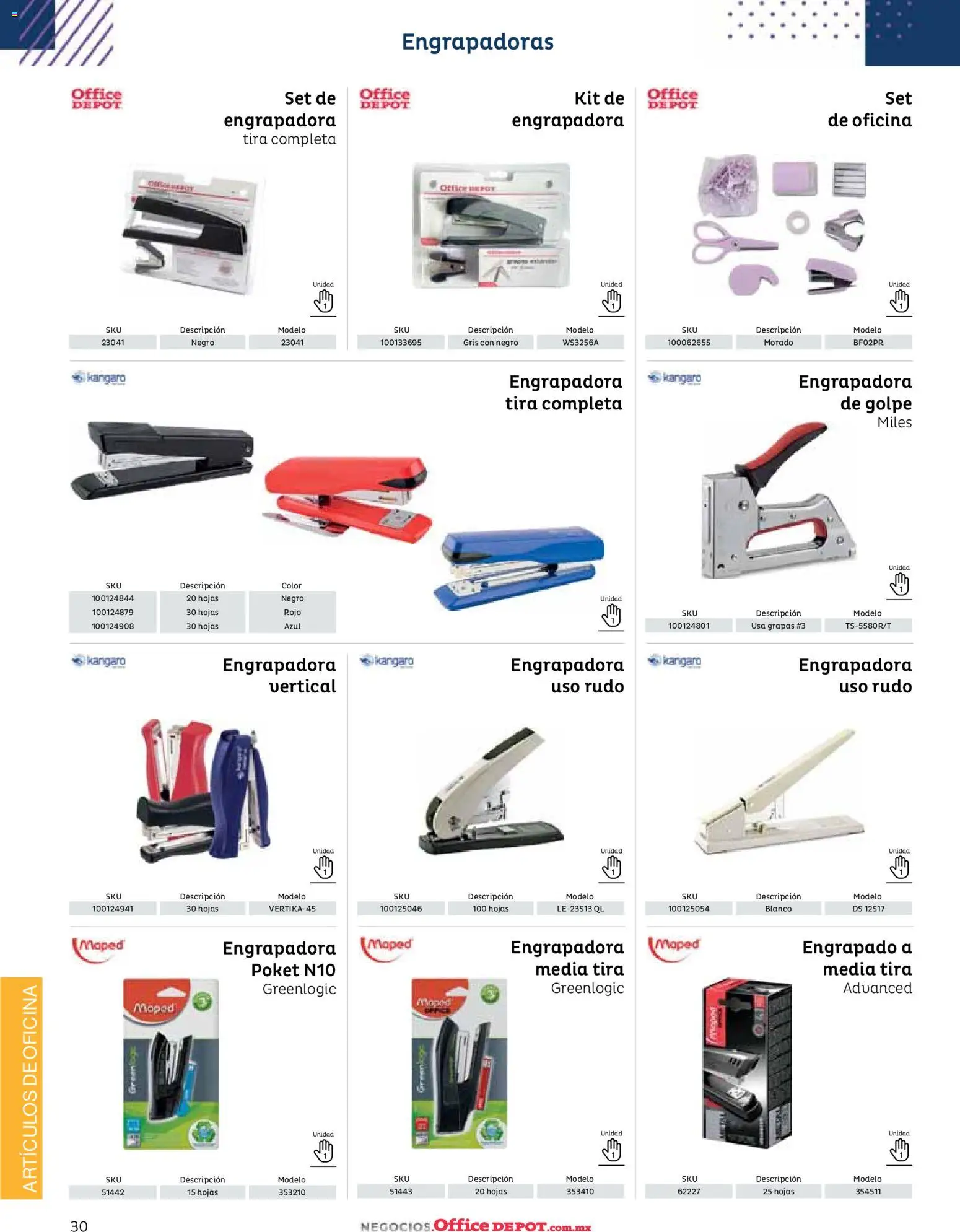 Nuevas ofertas de Office Depot válidas en toda la República Mexicana desde el 12/01/2026. ¡Encuentra las mejores ofertas en Office Depot catálogo 2026! | Página: 32 | Productos: Engrapadora