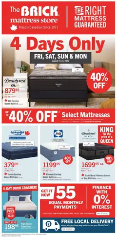 Preview of The Brick - Brick Mattress Store from shop The Brick valid from Aug 20, 2026