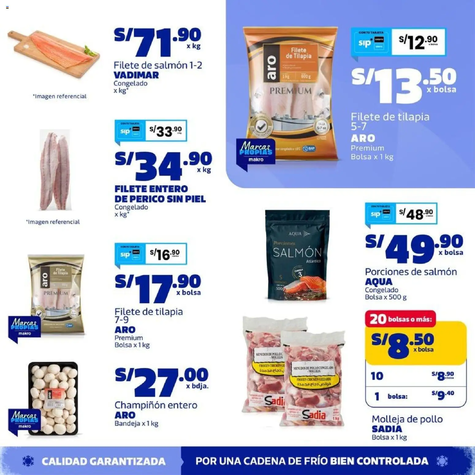 Catálogo Makro válido desde 24/09/2026 | Página: 16 | Productos: Filete, Bolsa, Pollo congelado, Salmón