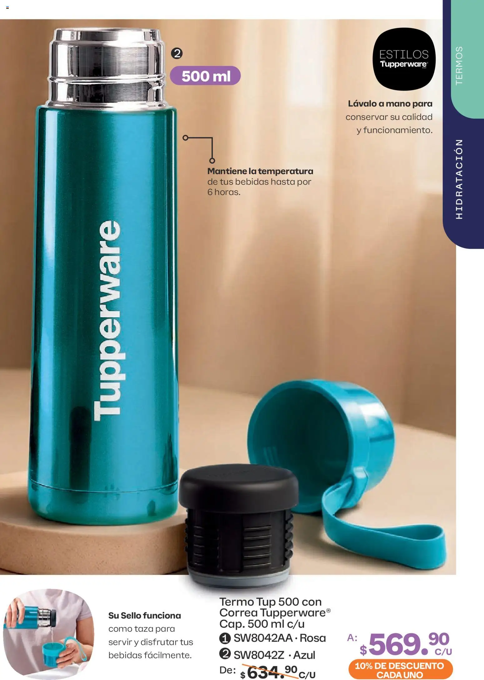 Nuevas ofertas de Tupperware válidas en toda la República Mexicana desde el 07/09/2026. ¡Encuentra las mejores ofertas en Tupperware catálogo! | Página: 51 | Productos: Taza, Bebidas, Termo