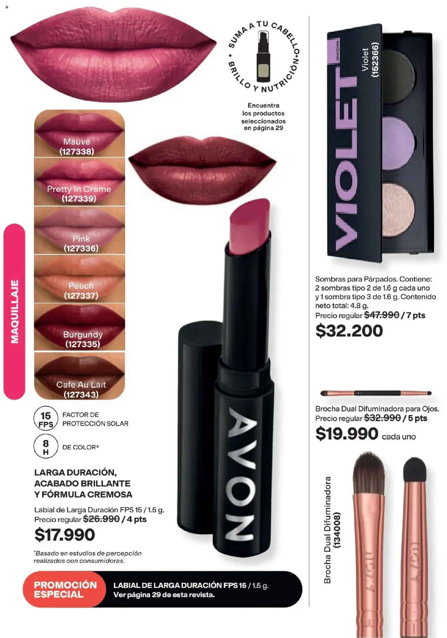 Avon revista - valida desde el 16/08/2026 | Página: 48 | Productos: Brillo, Brocha, Sombra, Café