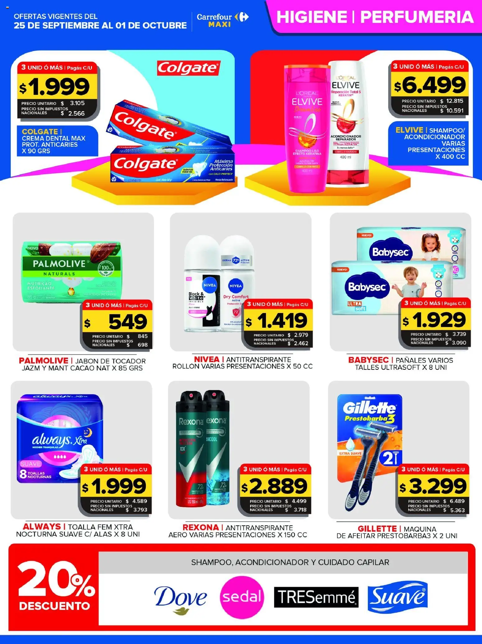 Carrefour Maxi catálogo │ válido desde el 25/09/2026 | Página: 5 | Productos: Toalla, Acondicionador, Cacao, Pañales