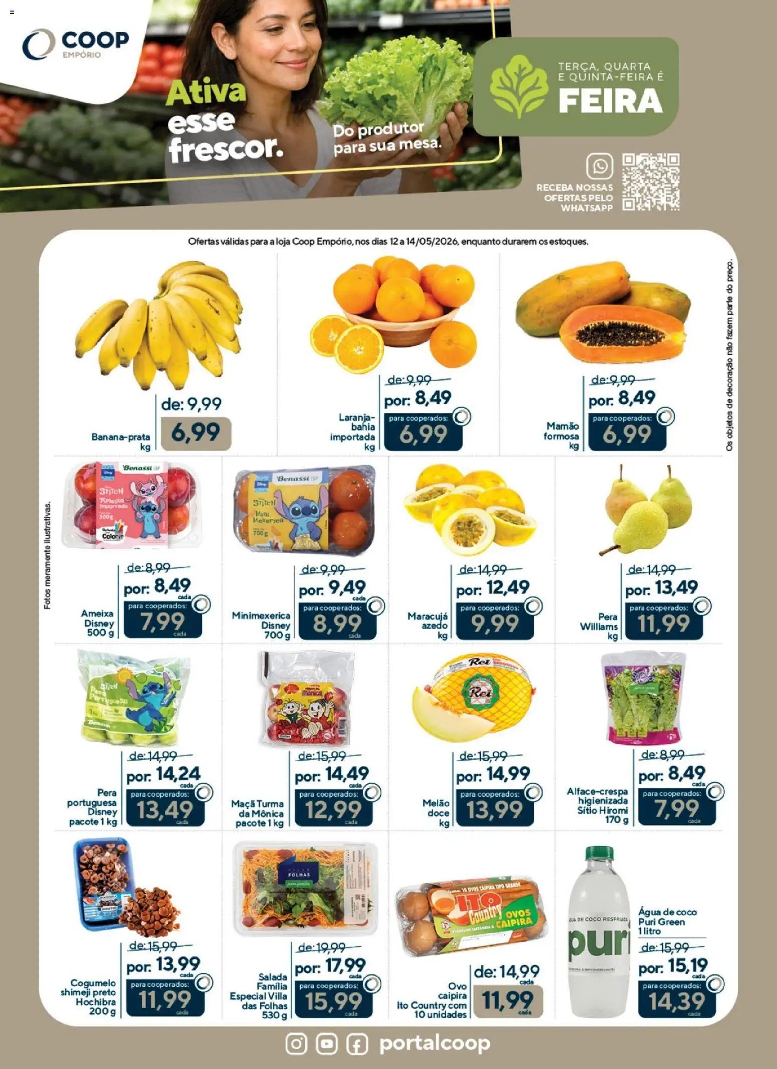 Coop Folheto - válido de 12.05.2026 | Página: 1 | Produtos: Coco, Pera, Cogumelo, Ameixa
