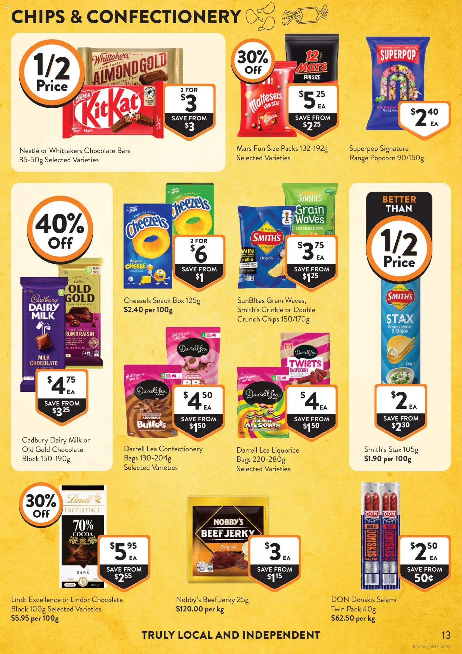 Foodworks catalogue - valid from 29/07/2026 | Page: 13 | Products: Cheese, Chocolate, Beef, Chips