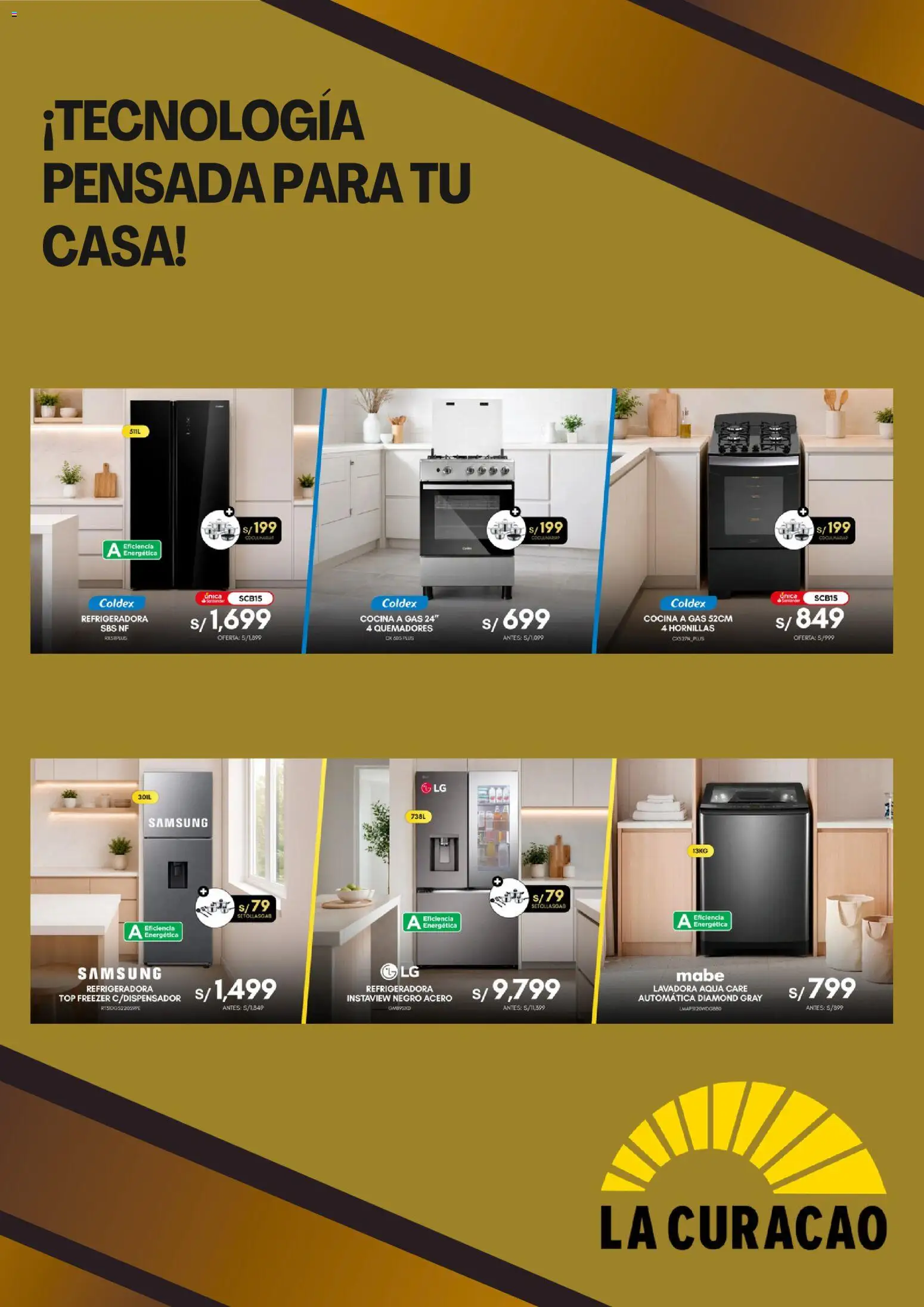 Catálogo La Curacao válido desde 24/08/2026 | Página: 3 | Productos: Lavadora, Cocina