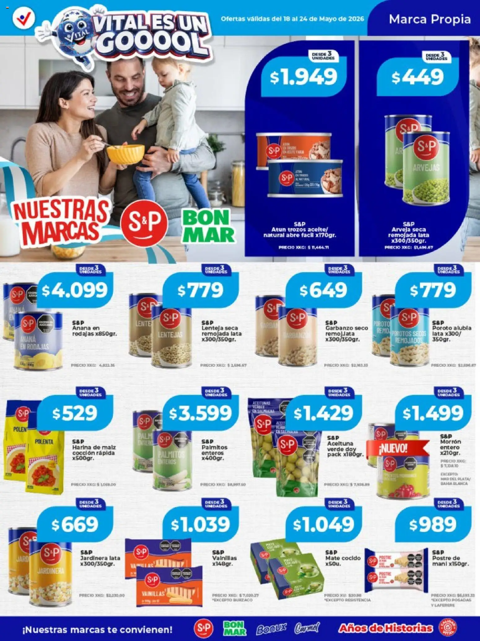 Vital - Ofertas │ válido desde el 18.05.2026 | Página: 19 | Productos: Lentejas, Arvejas, Polenta, Palmitos