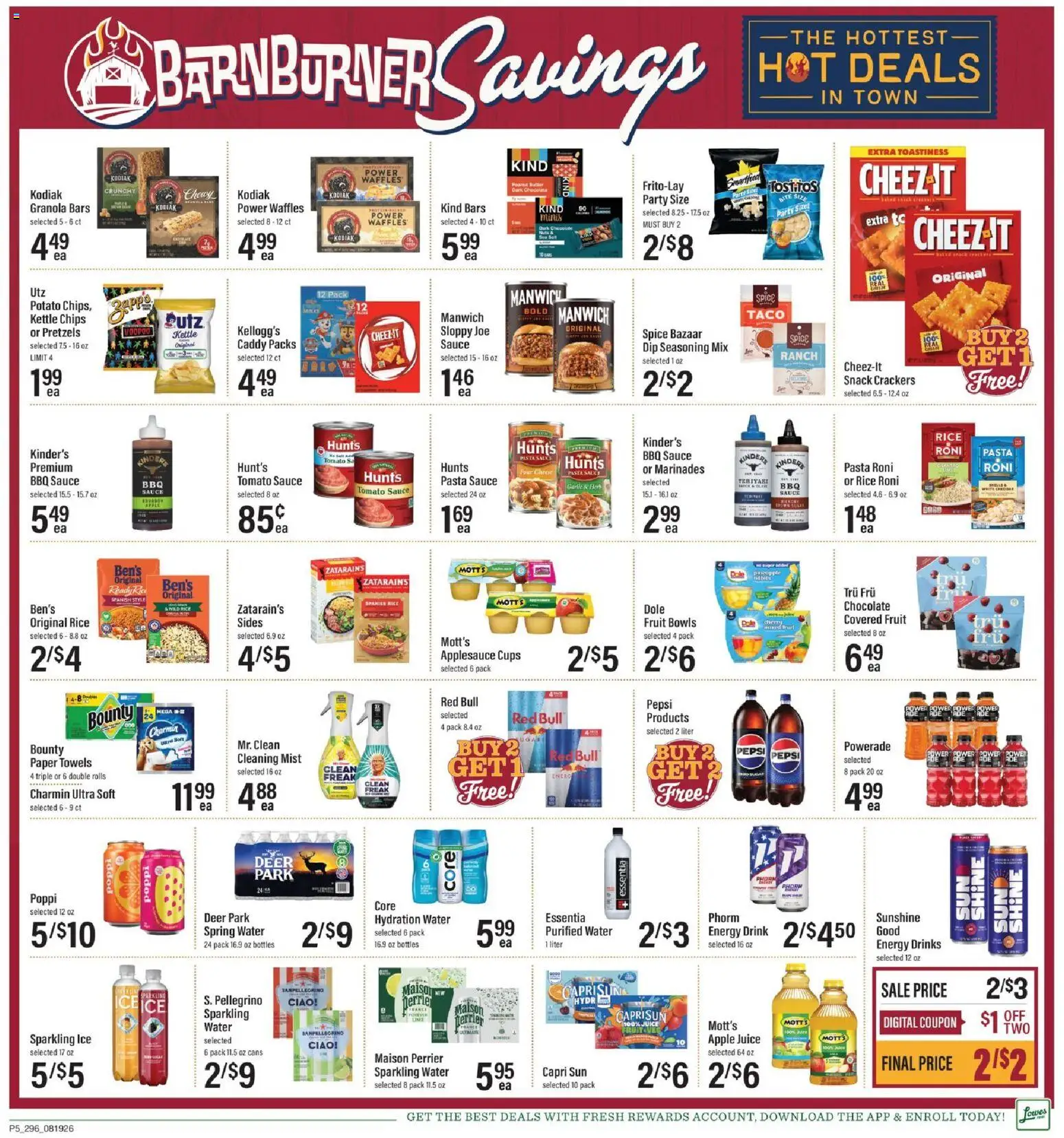Lowes Foods Grand Opening - valid from 08/19/2026 | Page: 9 | Products: Juice, Fruit, Red Bull, Pepsi
