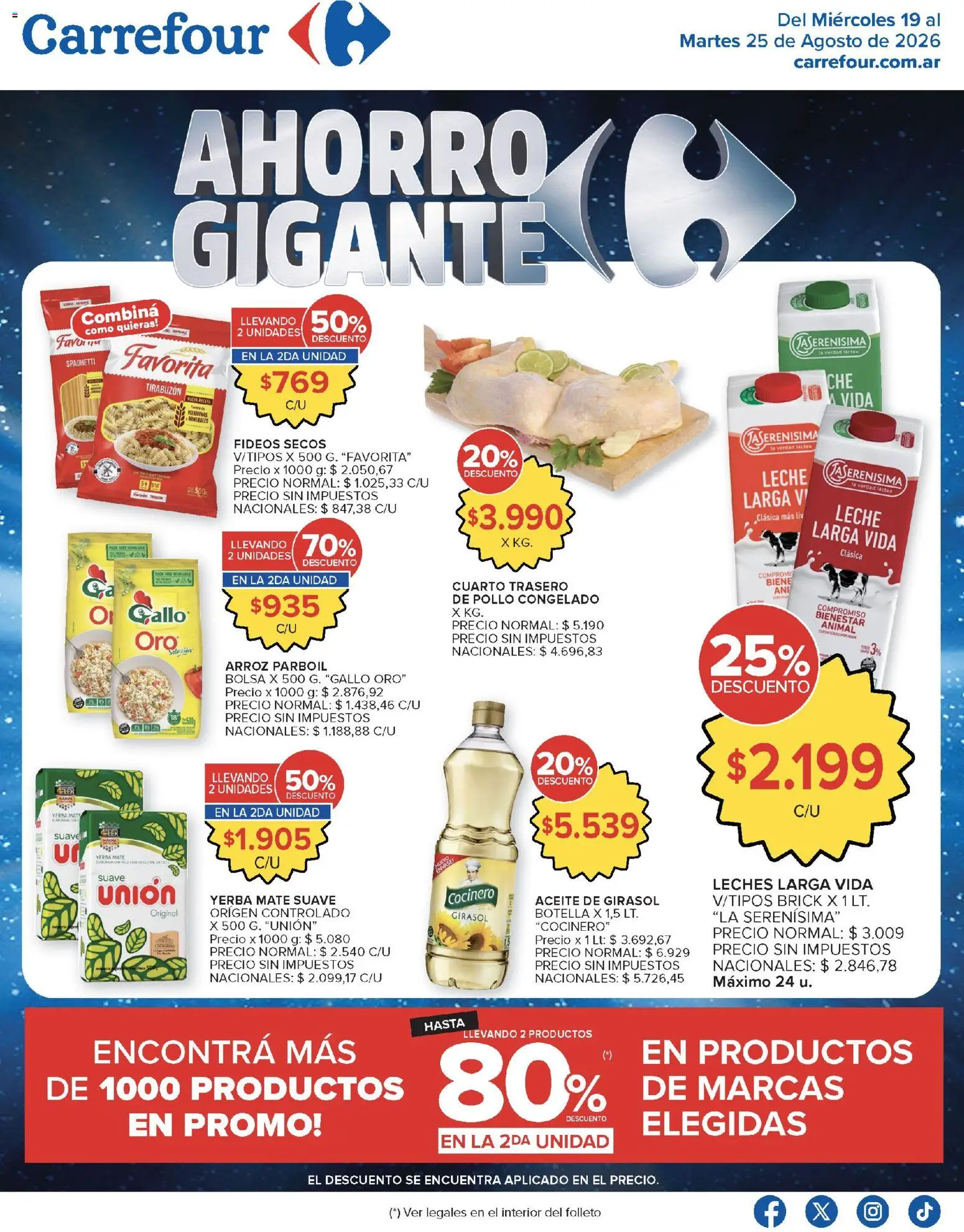 Carrefour ofertas │ válido desde el 19/08/2026 | Página: 2 | Productos: Vitaminas, Bolsa, Mate, Leche