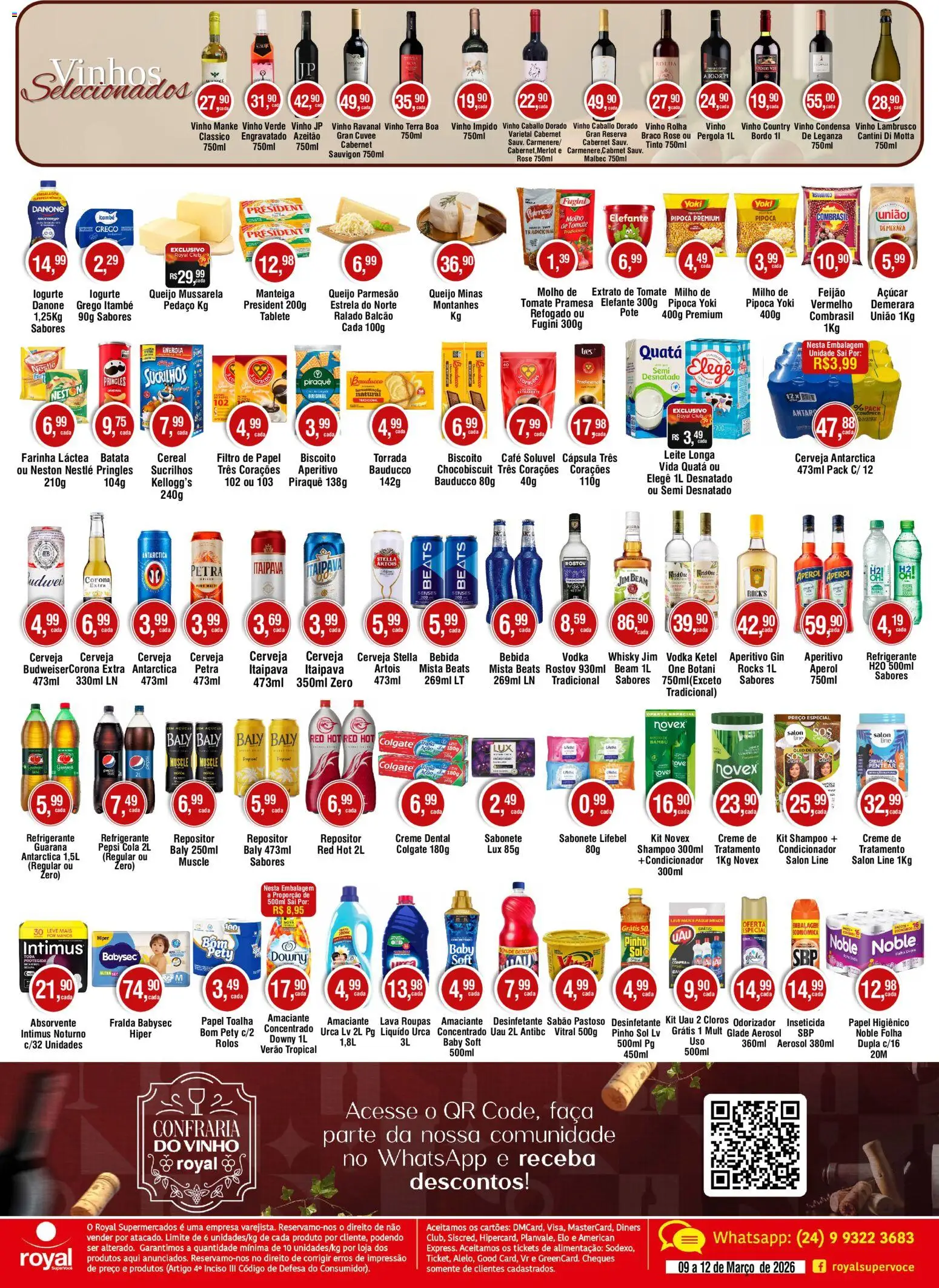 Royal Supermercados Folheto - válido de 09.03.2026 | Página: 2 | Produtos: Farinha láctea, Parmesão, Mussarela, Pipoca