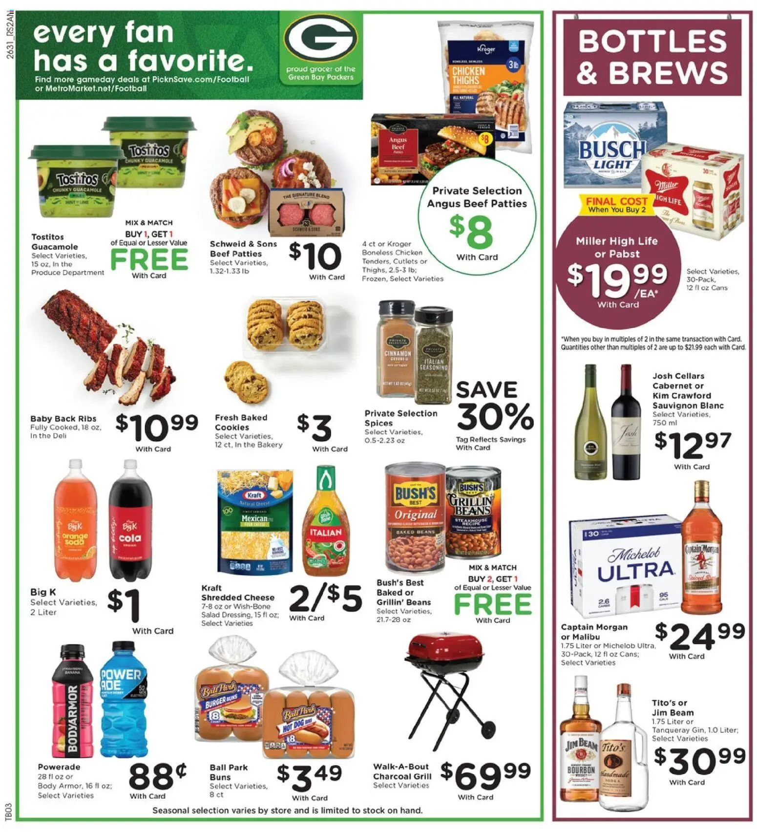 Pick ‘n Save Weekly Ad - valid from 09/02/2026 | Page: 4 | Products: Malibu, Charcoal, Beef, Captain Morgan