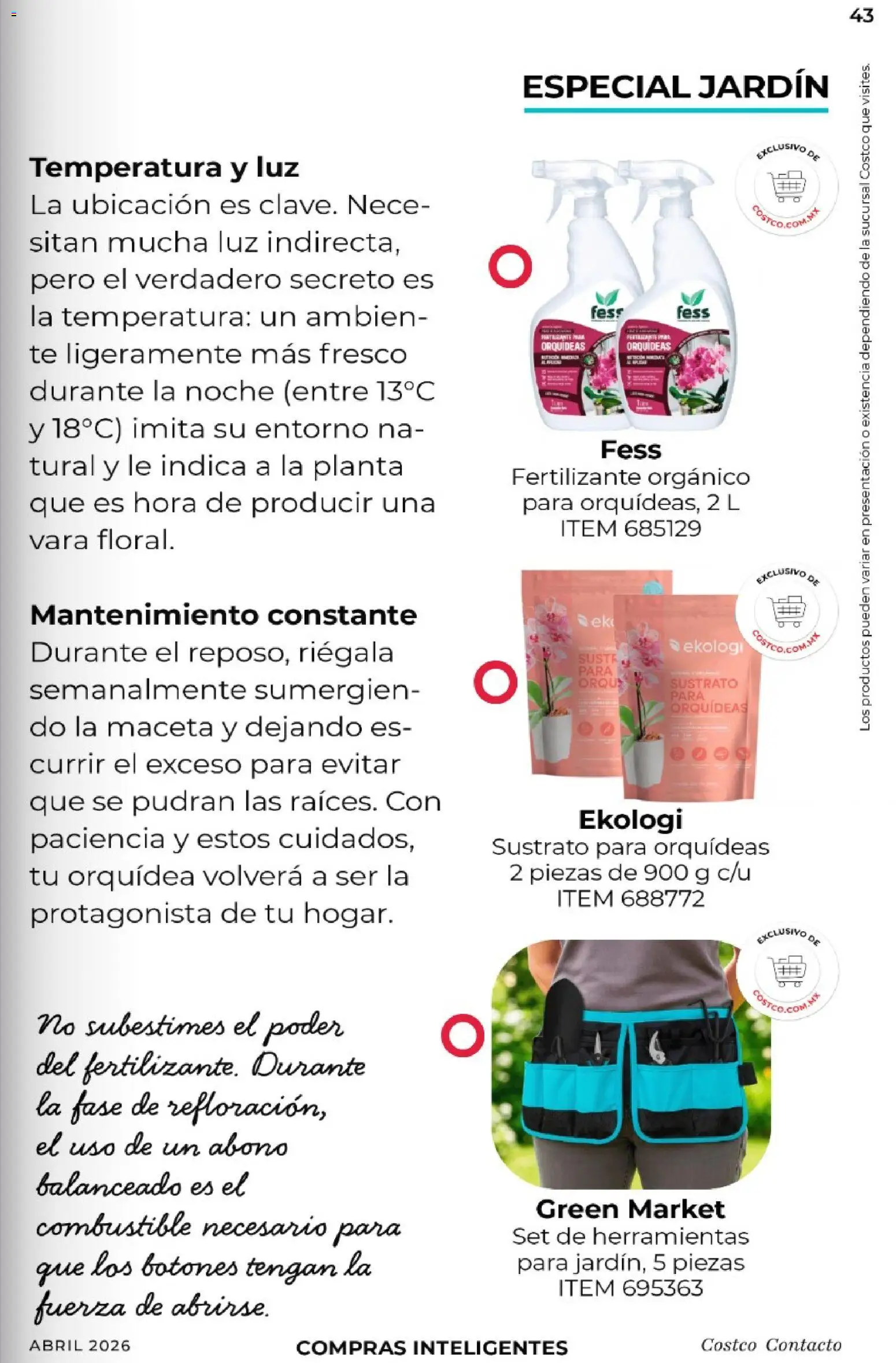 Nuevas ofertas de Costco válidas en toda la República Mexicana desde el 01.04.2026. ¡Encuentra las mejores ofertas en Costco Revista Abril 2026! | Página: 43 | Productos: Planta, Té, Maceta