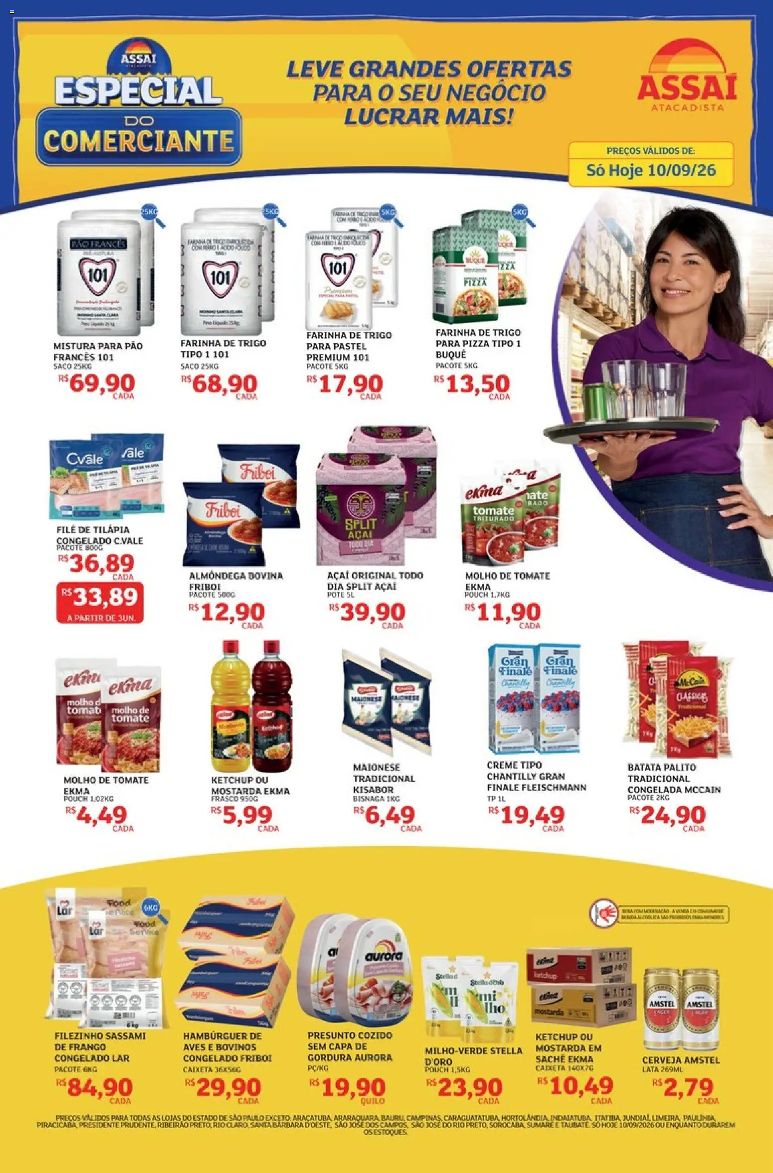 Assaí Atacadista Folheto - válido de 10/09/2026 | Página: 1 | Produtos: Molho de tomate, Pizza, Frango, Maionese