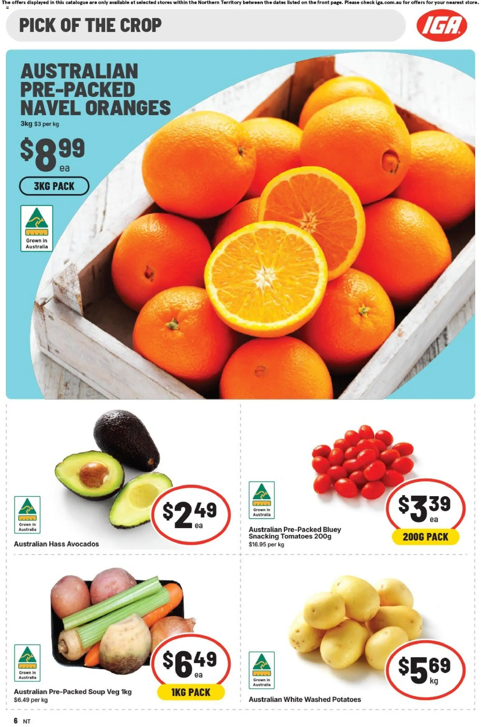 IGA catalogue - valid from 20.05.2026 | Page: 7 | Products: Oranges, Tomatoes, Potatoes, Soup