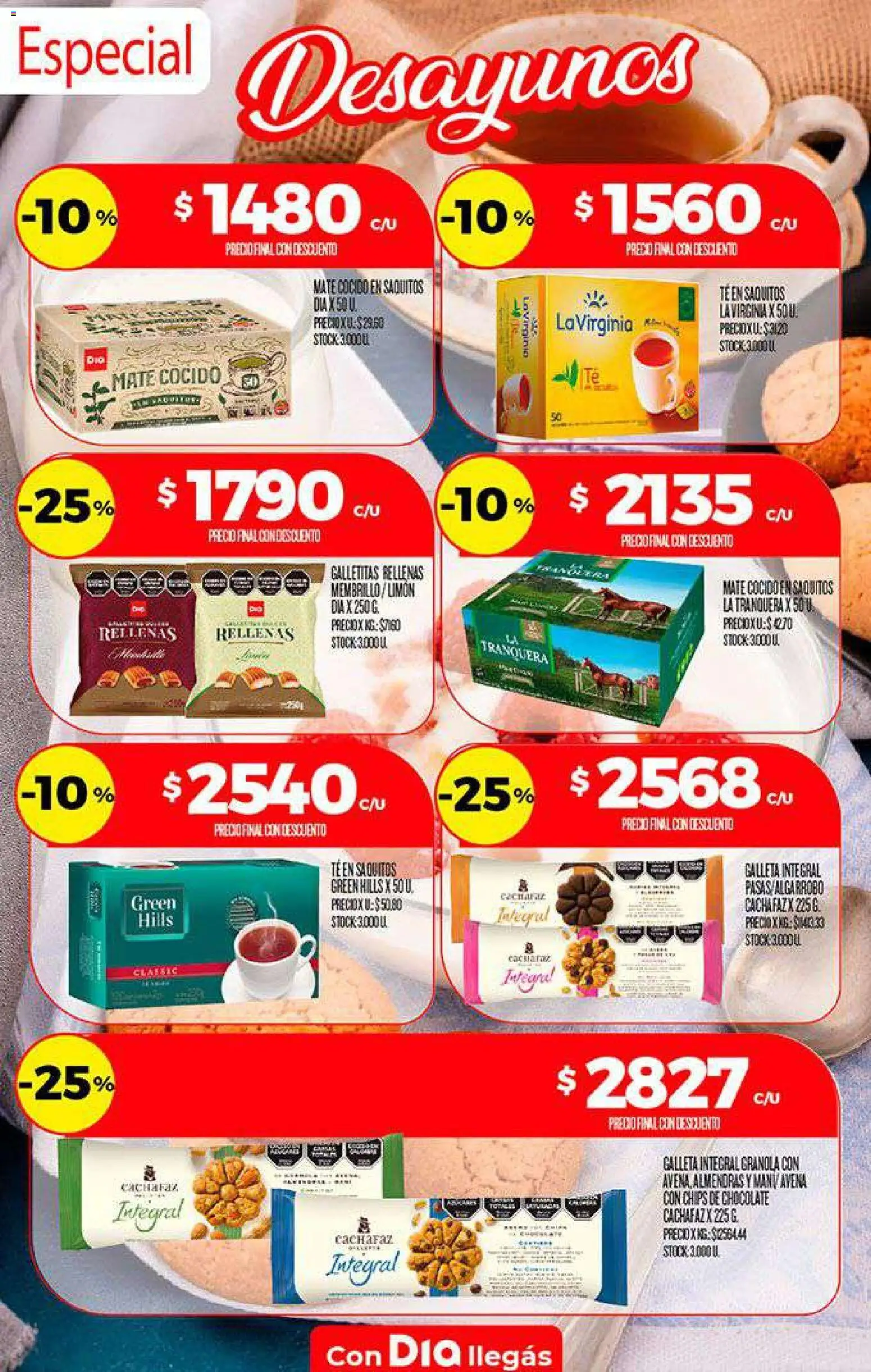 Supermercado DIA Especial Desayuno │ válido desde el 06/08/2026 | Página: 2 | Productos: Galletitas, Almendras, Avena, Mate cocido