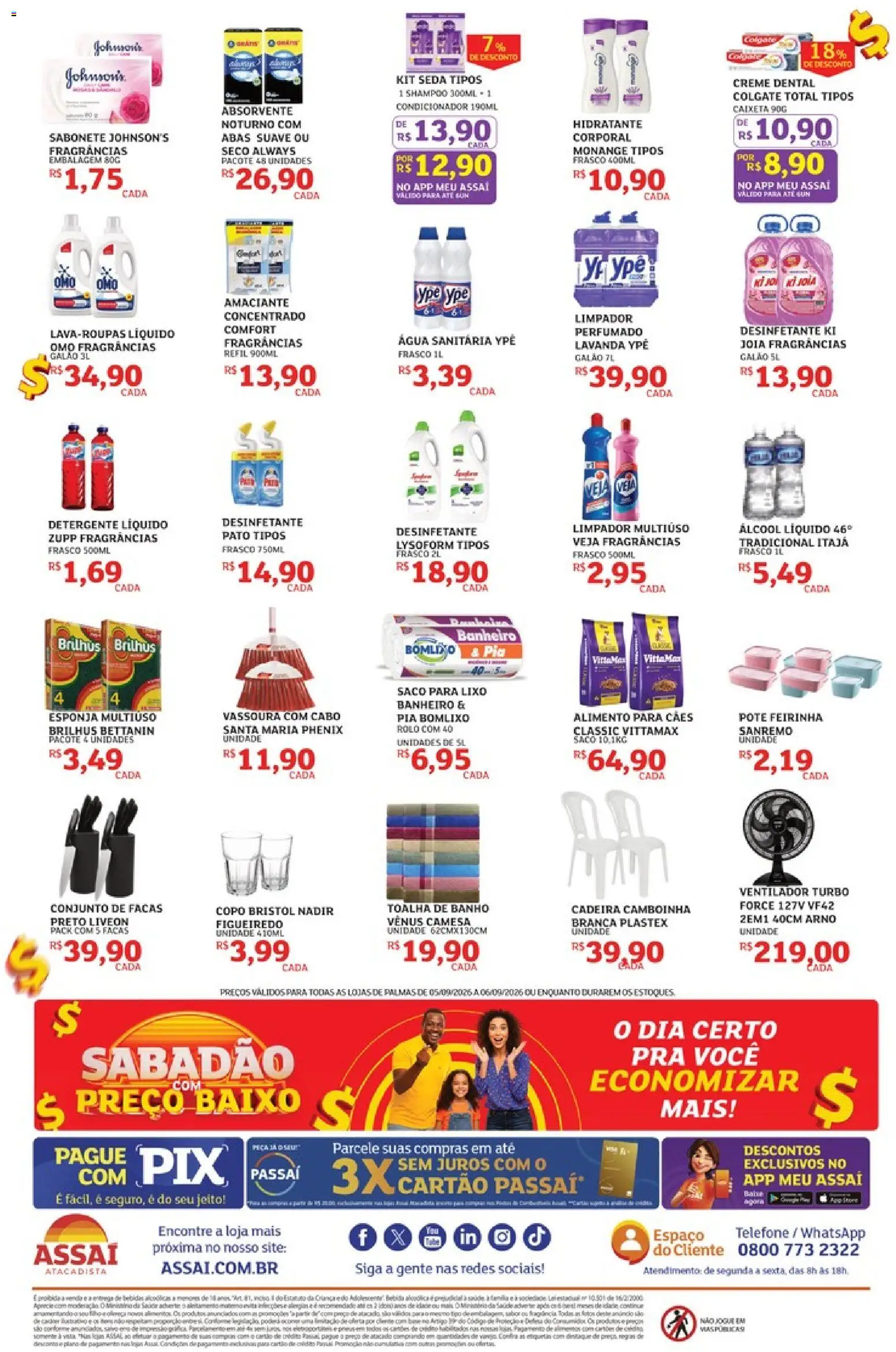 Assaí Atacadista Folheto - válido de 05/09/2026 | Página: 4 | Produtos: Rolo, Pia, Absorvente, Amaciante