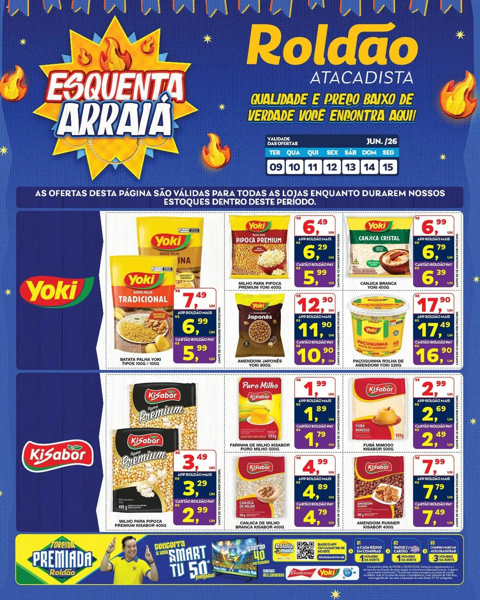 Roldão Folheto - válido de 09.06.2026 | Página: 1 | Produtos: smart TV, Pó, Fubá, Tv