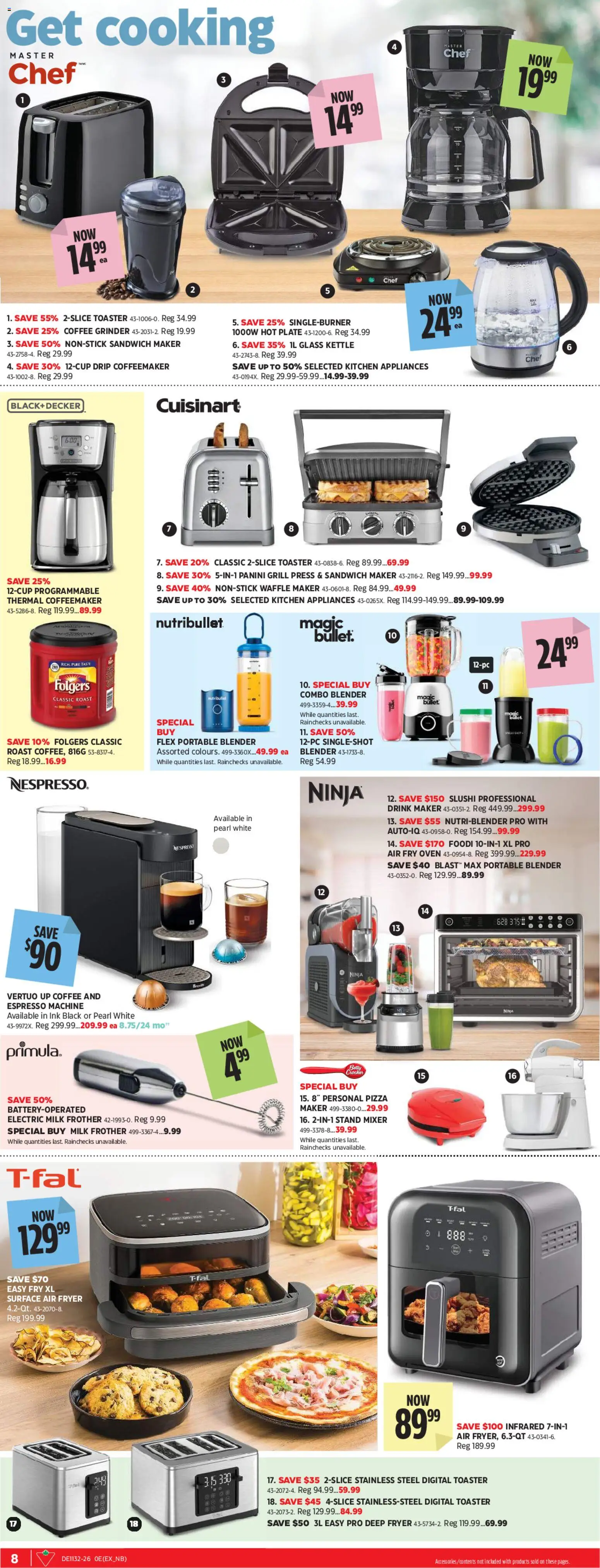 Canadian Tire flyer valid from Aug 6, 2026 | Page: 12 | Products: Grinder, Toaster, Milk, Coffee