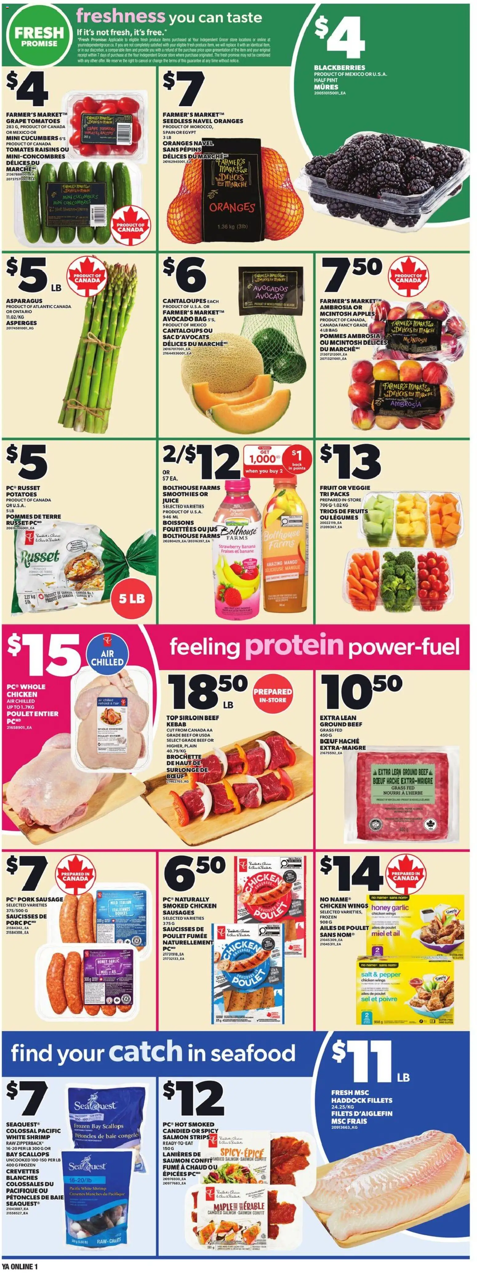 Independent Grocer flyer valid from 04.06.2026 | Page: 3 | Products: Chicken wings, Potatoes, Chicken, Oranges