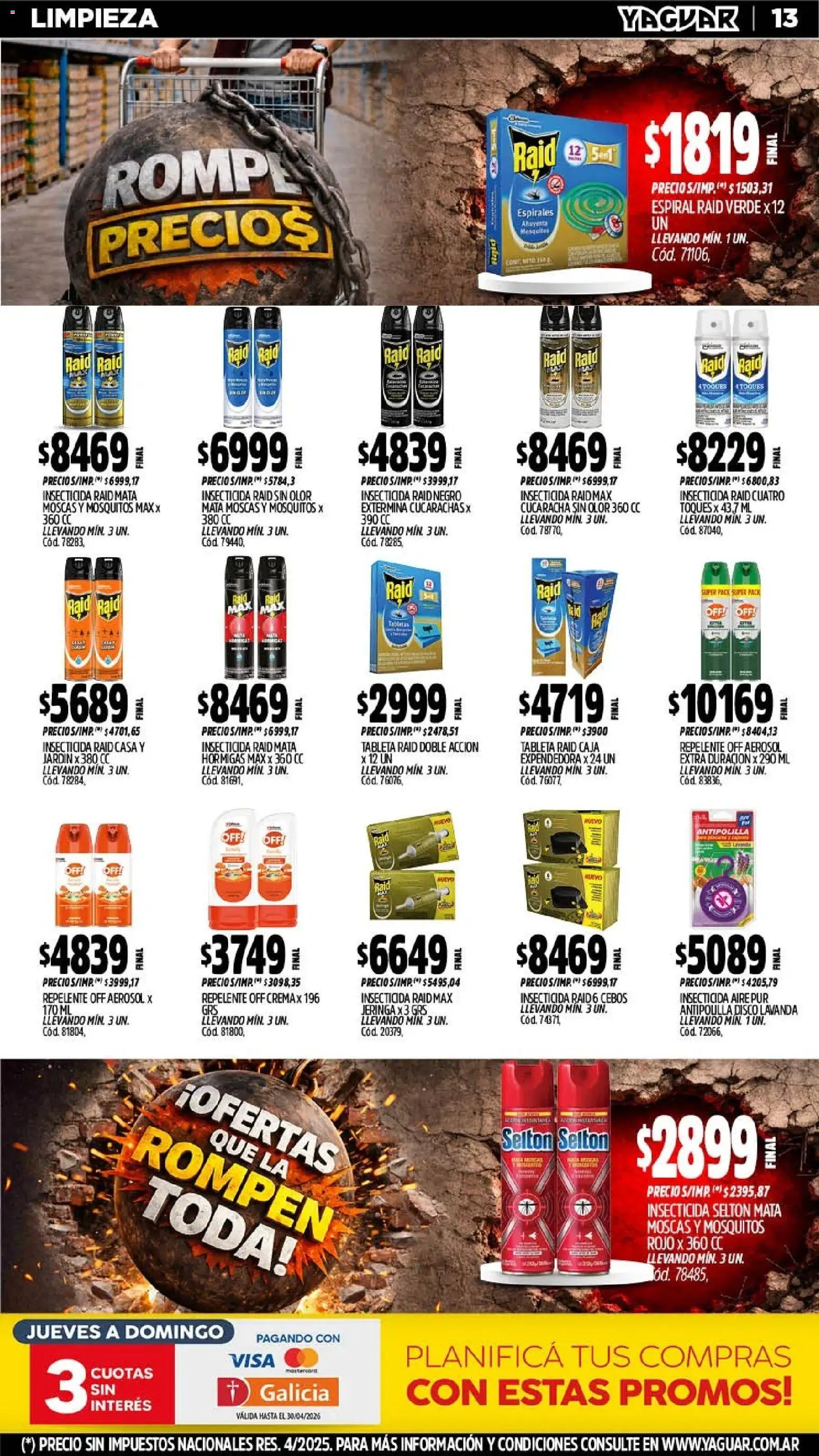 Yaguar catálogo │ válido desde el 20.04.2026 | Página: 13 | Productos: Mata moscas, Repelente, Disco, Caja