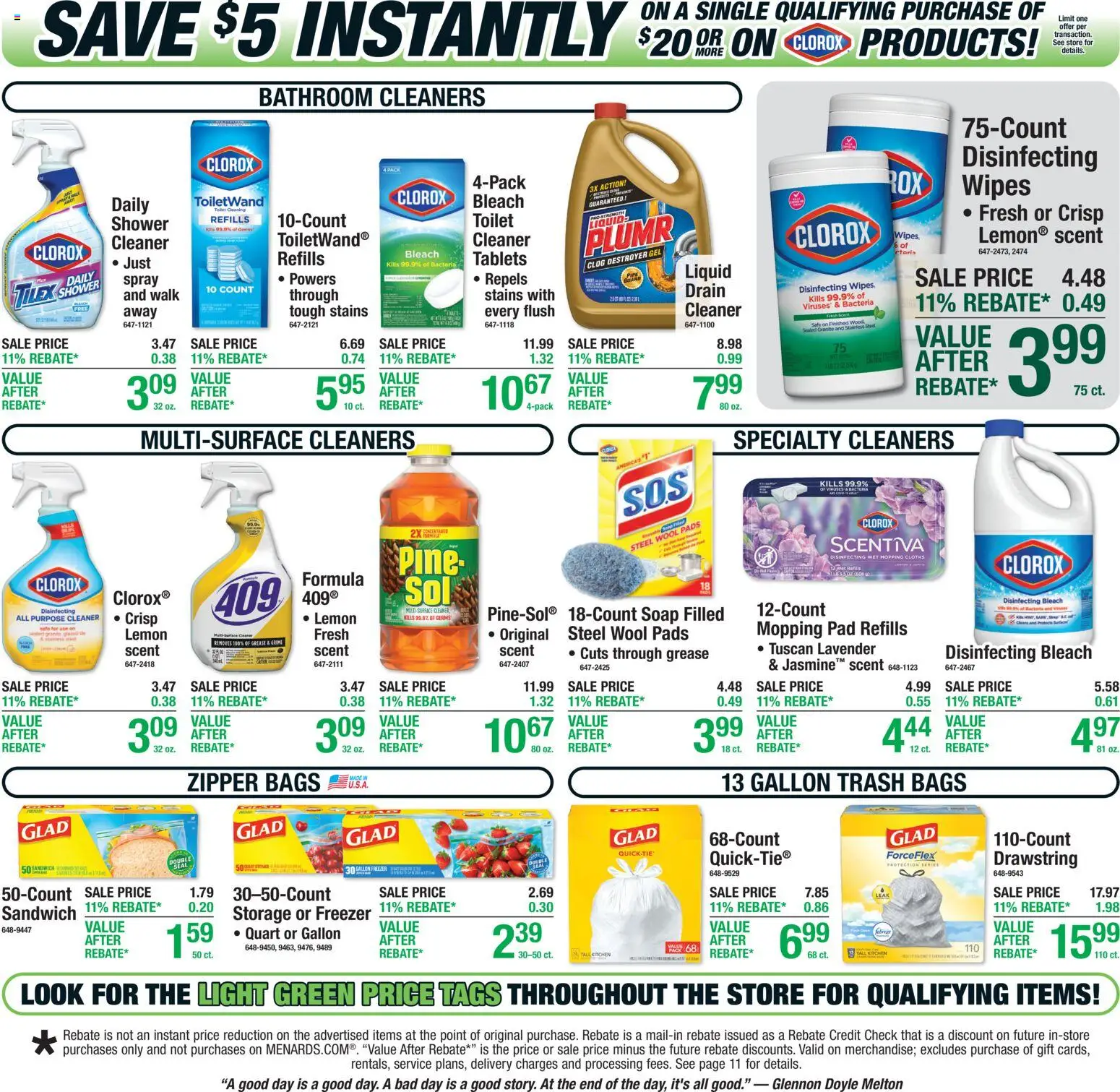 Menards Weekly Ad - valid from 07/30/2026 | Page: 17 | Products: Safe, Shower, Pads, Lemon