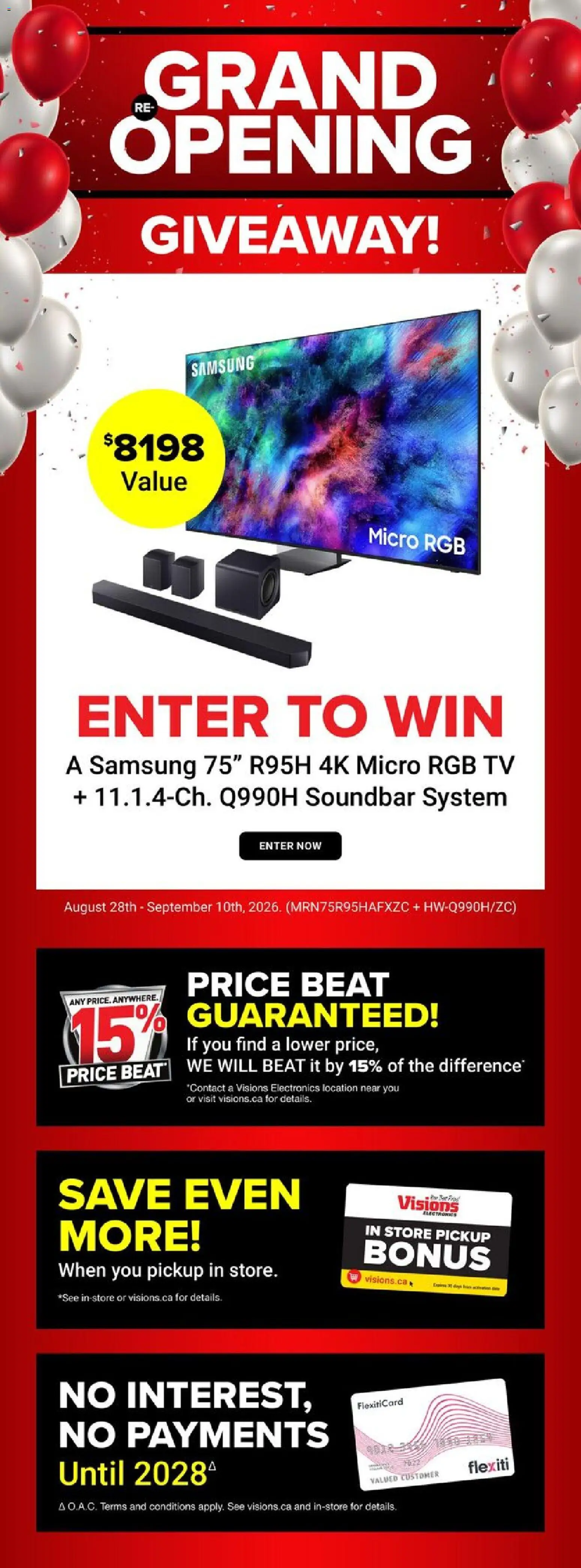 Visions flyer valid from Aug 28, 2026 | Page: 2 | Products: Tv, Soundbar