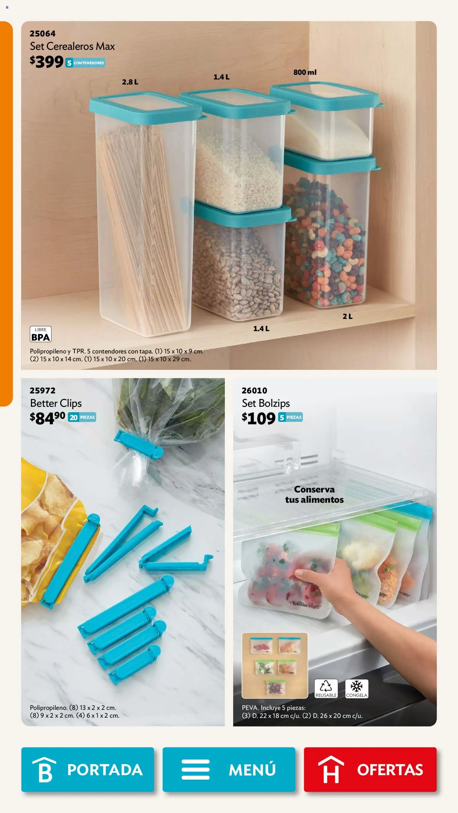 Nuevas ofertas de Betterware válidas en toda la República Mexicana desde el 03/08/2026. ¡Encuentra las mejores ofertas en Betterware campaña 8 2026! | Página: 20 | Productos: Alimentos