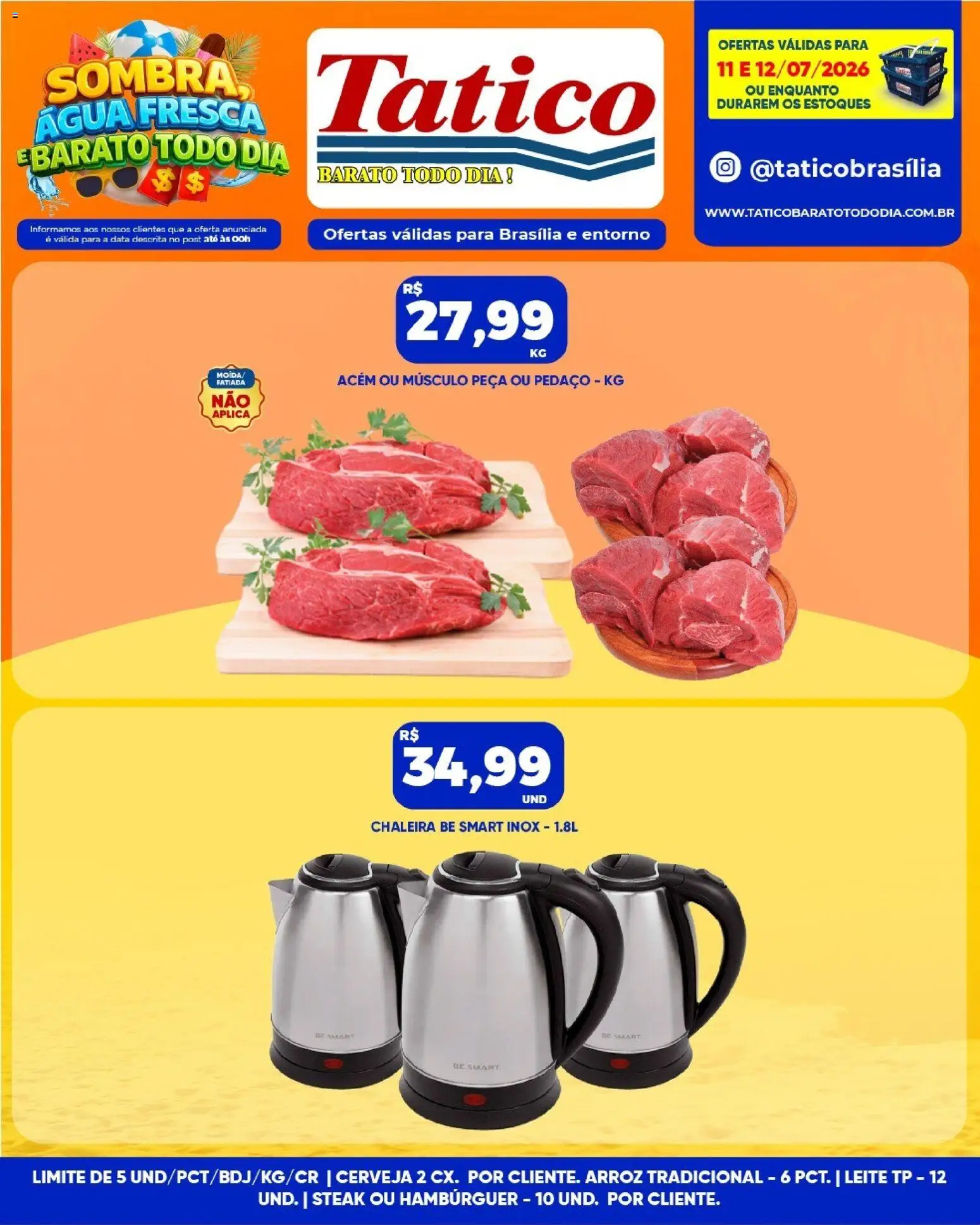Tatico Folheto - válido de 13/07/2026 | Página: 41 | Produtos: Chaleira, Leite, Cerveja, Hambúrguer