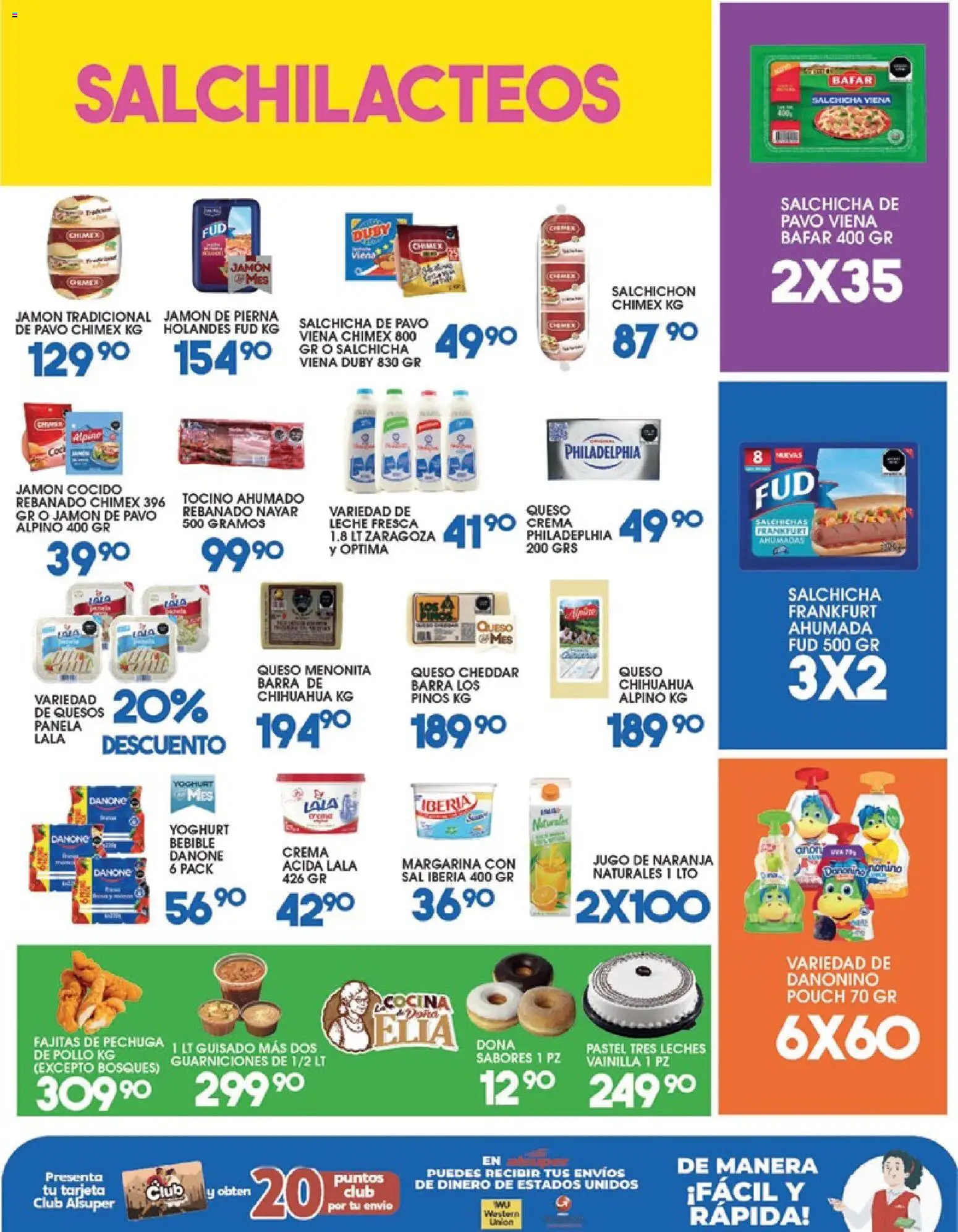Nuevas ofertas de Alsuper válidas en toda la República Mexicana desde el 26.05.2026. ¡Encuentra las mejores ofertas en Alsuper folleto! | Página: 3 | Productos: Pollo, Crema, Queso, Barra