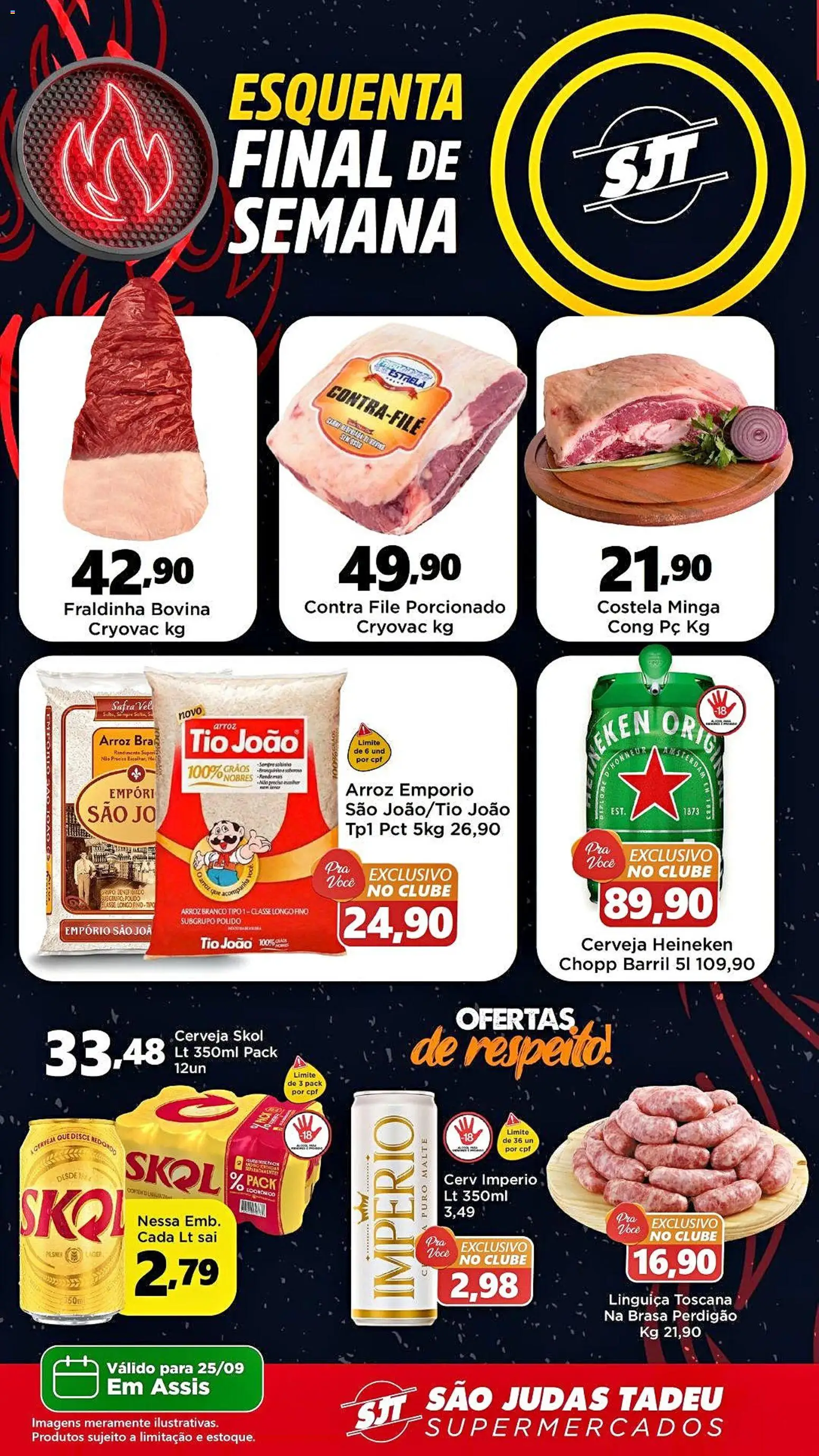 São Judas Tadeu Folheto - válido de 25/09/2026 | Página: 1 | Produtos: Linguiça, Fraldinha, Cerveja, Cerveja Heineken
