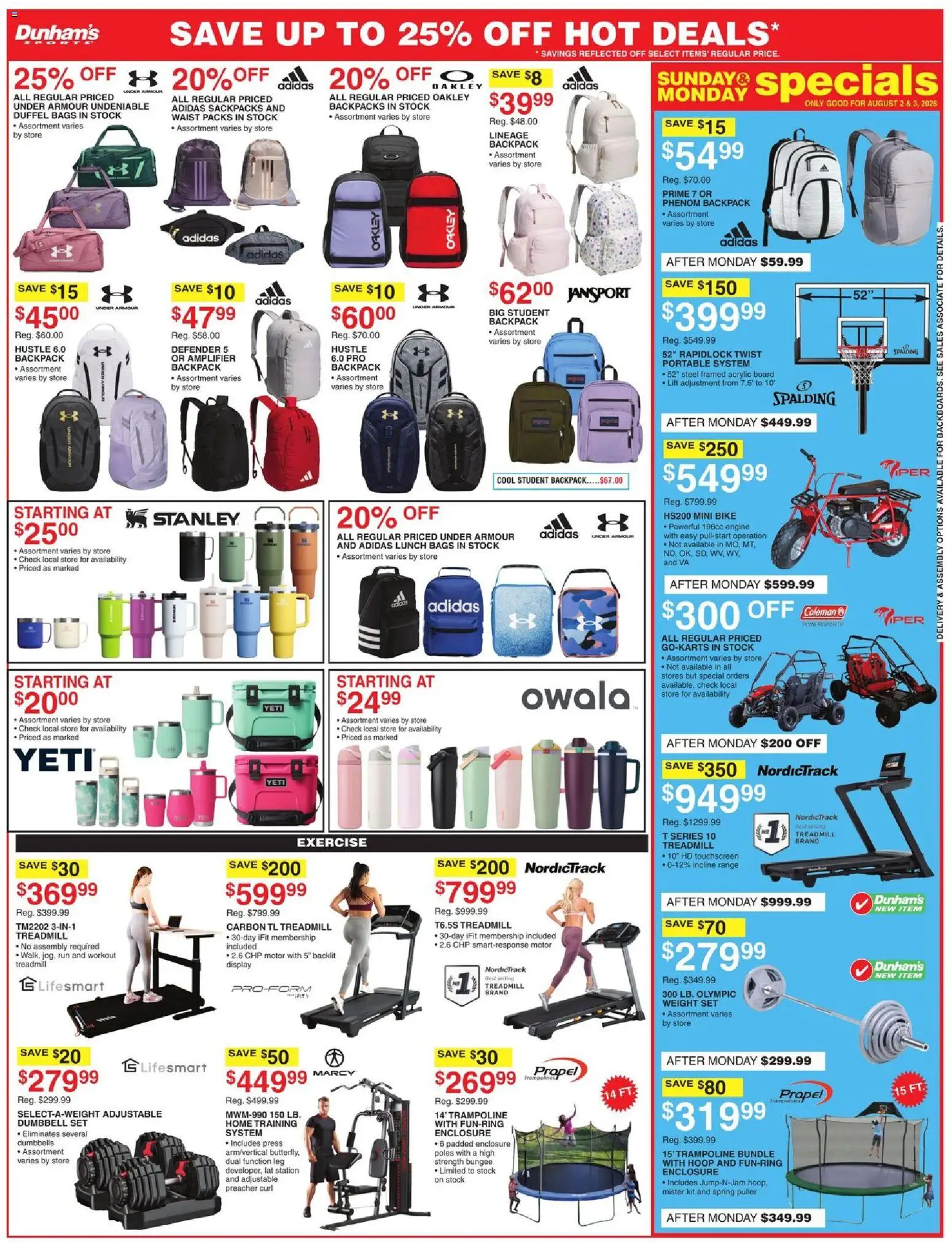 Dunham's Sports Weekly Ad - valid from 08/01/2026 | Page: 9 | Products: Press, Acrylic, Amplifier, Trampoline