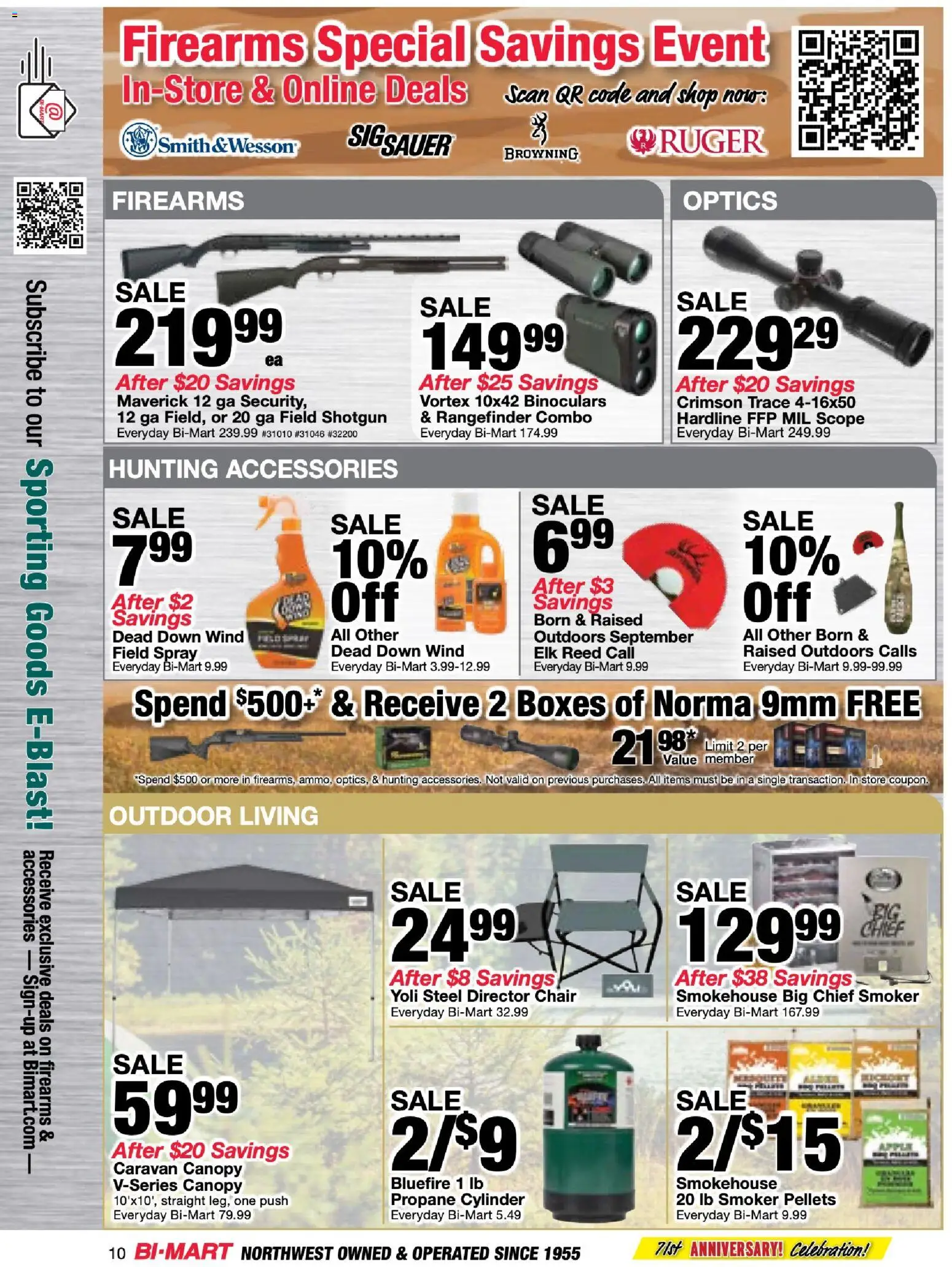 Bi-Mart Membership Saving Book - valid from 08/25/2026 | Page: 10 | Products: Chair, Rangefinder, Shotgun