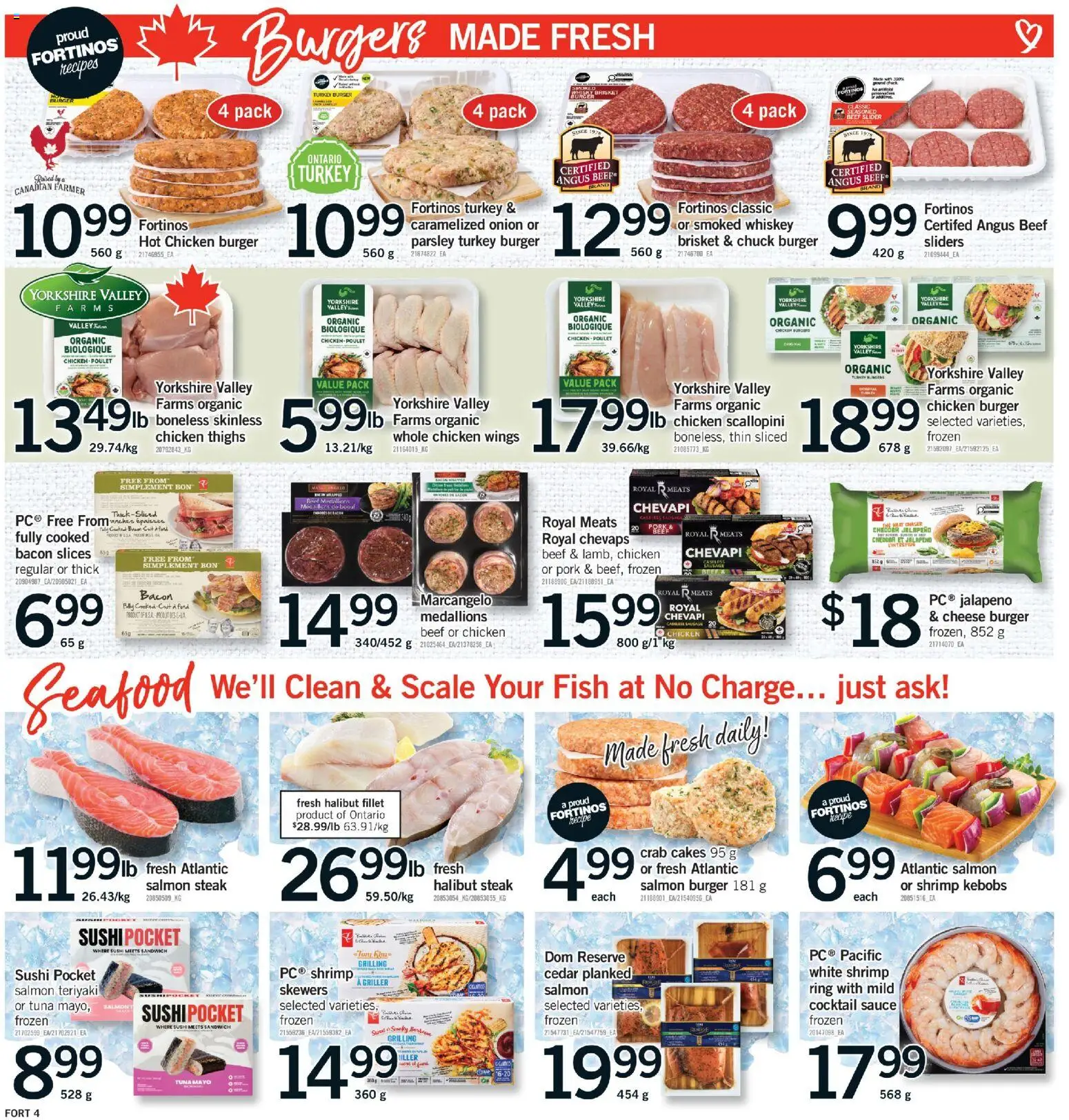 Fortinos flyer valid from 04.06.2026 | Page: 5 | Products: Beef, Chicken wings, Cheese, Chicken