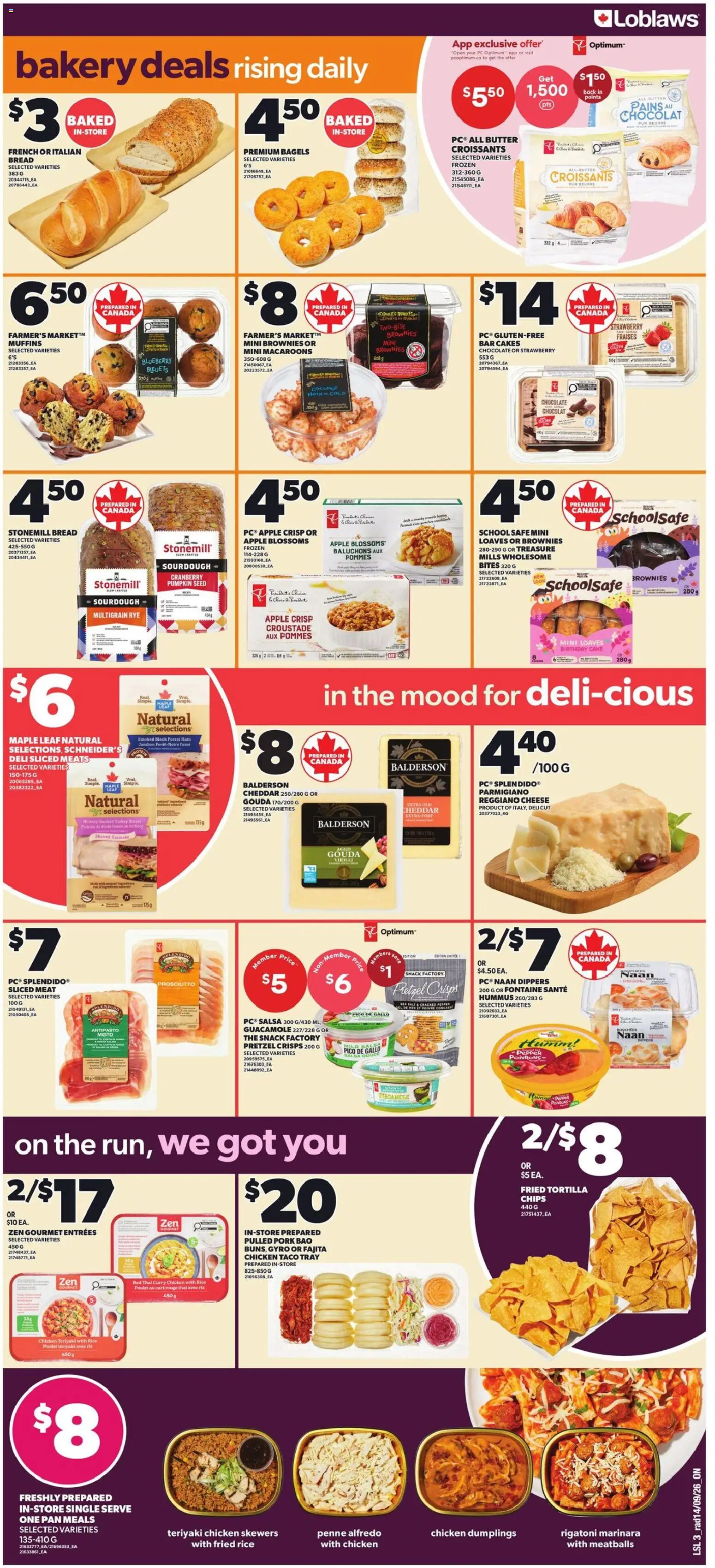 Loblaws flyer valid from Sep 17, 2026 | Page: 4 | Products: Turkey, Gouda, Salt, Cheddar