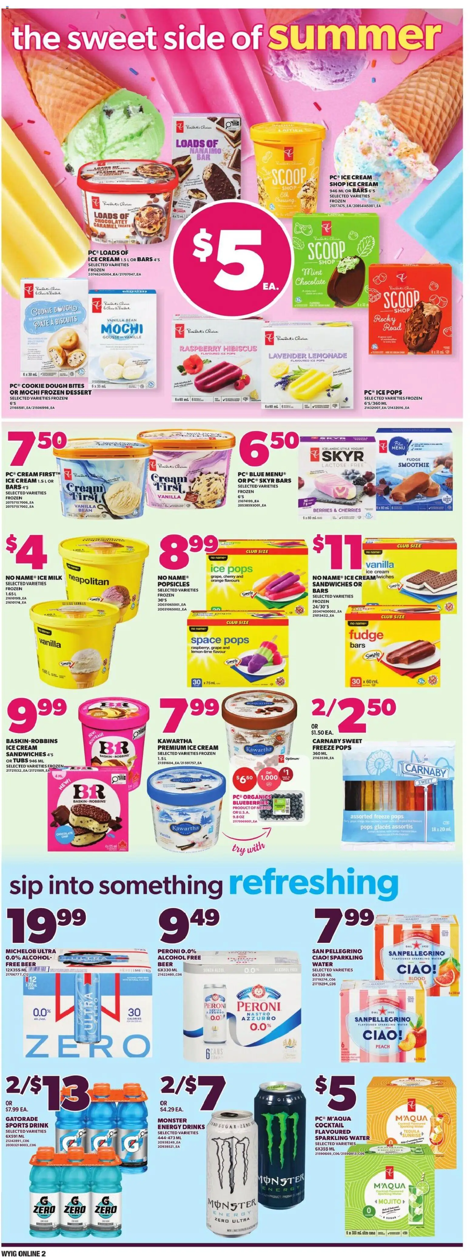 Loblaws flyer valid from Jul 2, 2026 | Page: 7 | Products: Cream, Milk, Yogurt, Beer