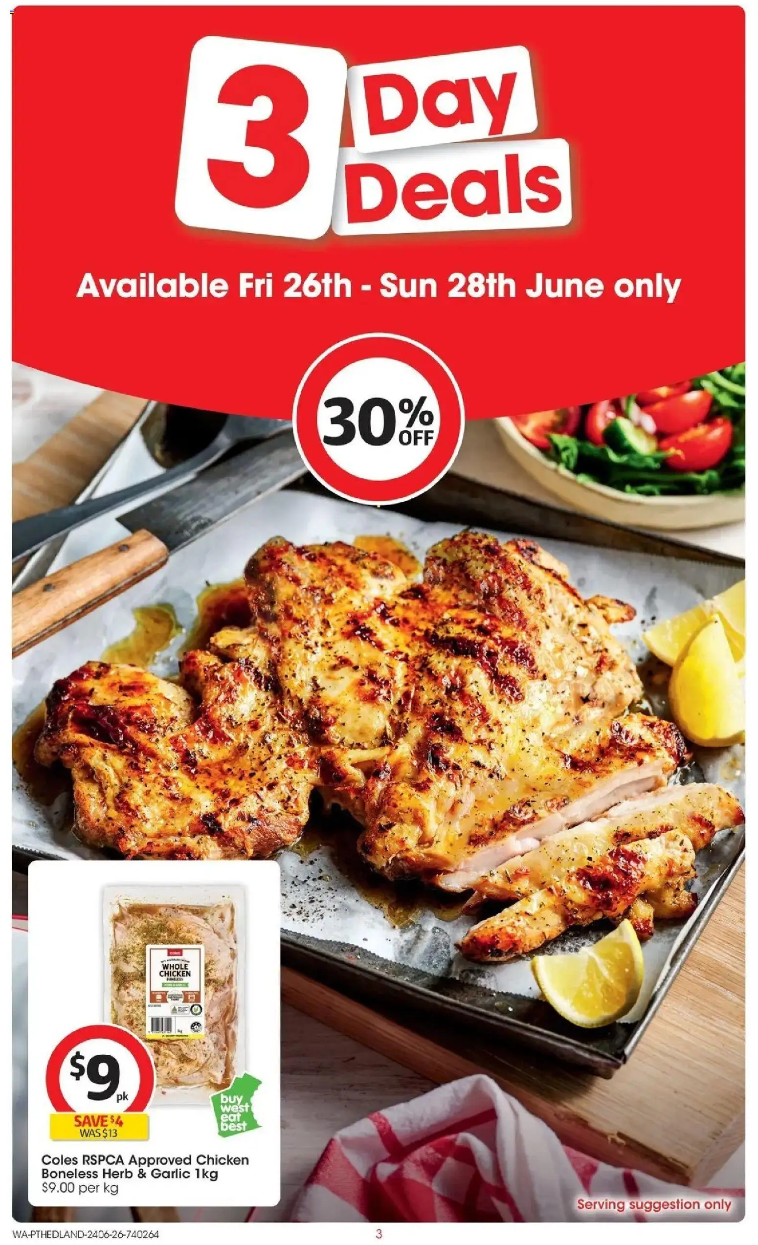 Coles catalogue - valid from 23/06/2026 | Page: 3 | Products: Herb, Chicken, Garlic