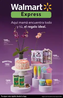 Vista previa de Walmart Express folleto Aquí mamá encuentra todo y tú, el regalo ideal, nuevo folleto de la tienda, válido en México a partir del 13.04.2026 | Página: 1