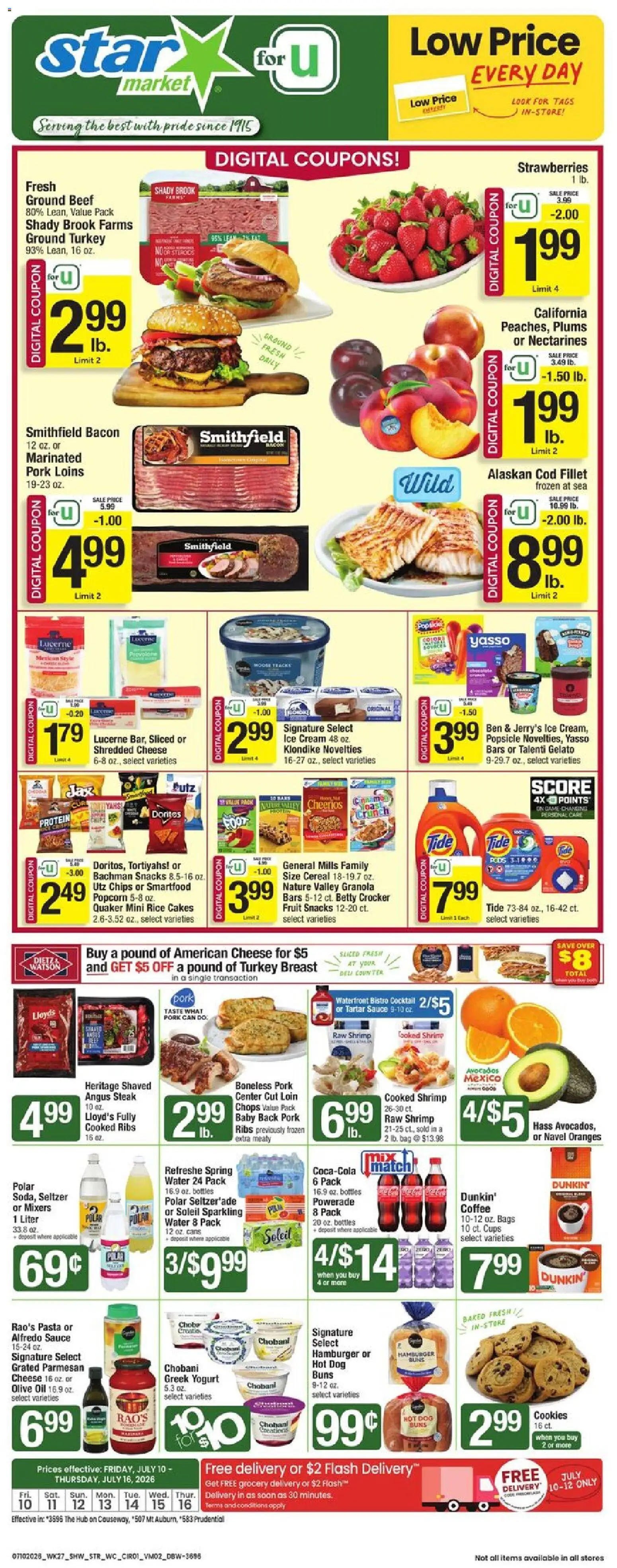 Star Market Weekly Ad - valid from 07/10/2026 | Page: 1 | Products: Yogurt, Oranges, Rice, Cream