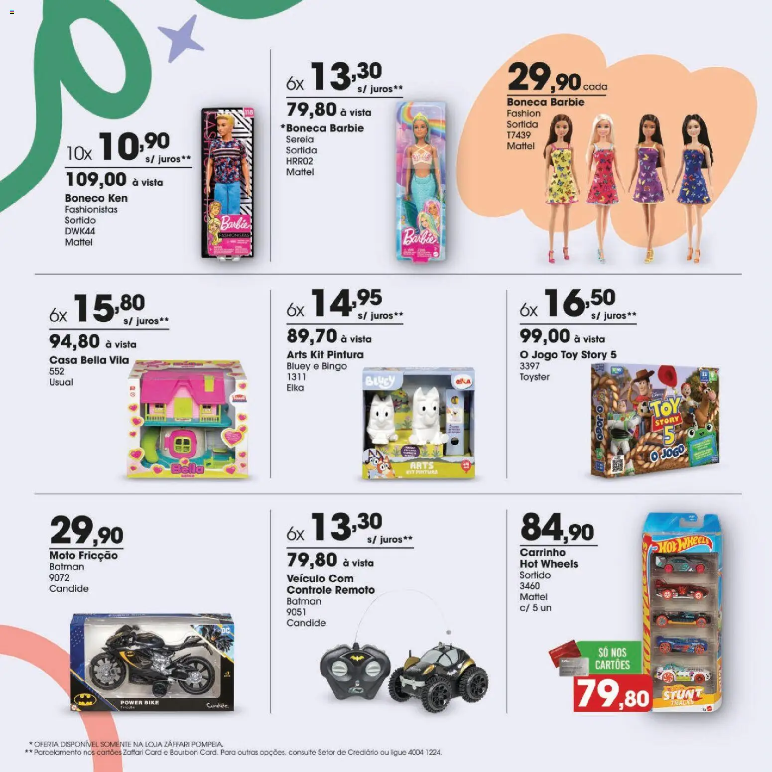 Zaffari Folheto - válido de 24/09/2026 | Página: 4 | Produtos: Boneca, Boneco ken, Carrinho, Bourbon