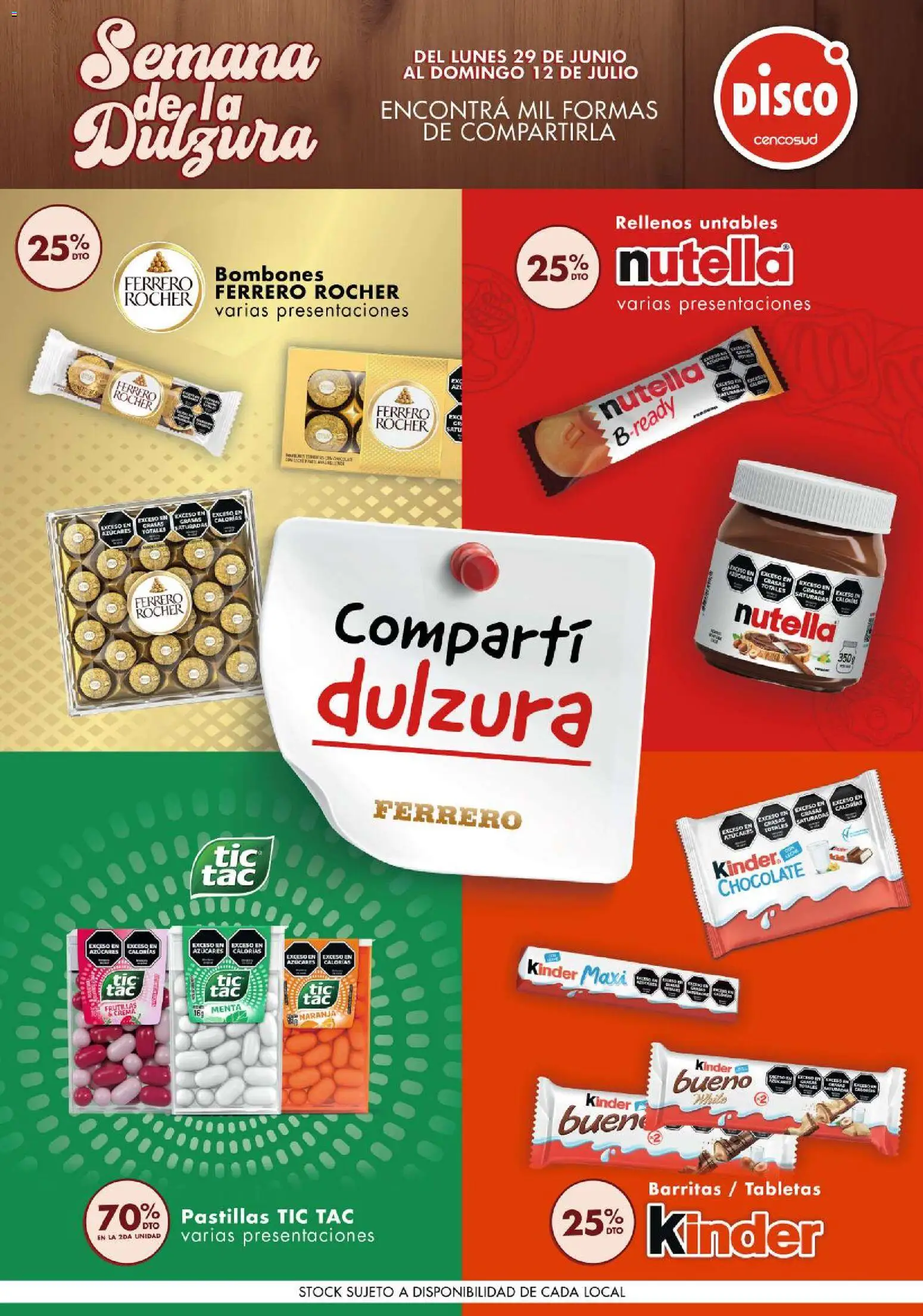 Disco - Folleto Semana De La Dulzura Disco │ válido desde el 29/06/2026 | Página: 4 | Productos: Disco, Bombones, Chocolate, Crema