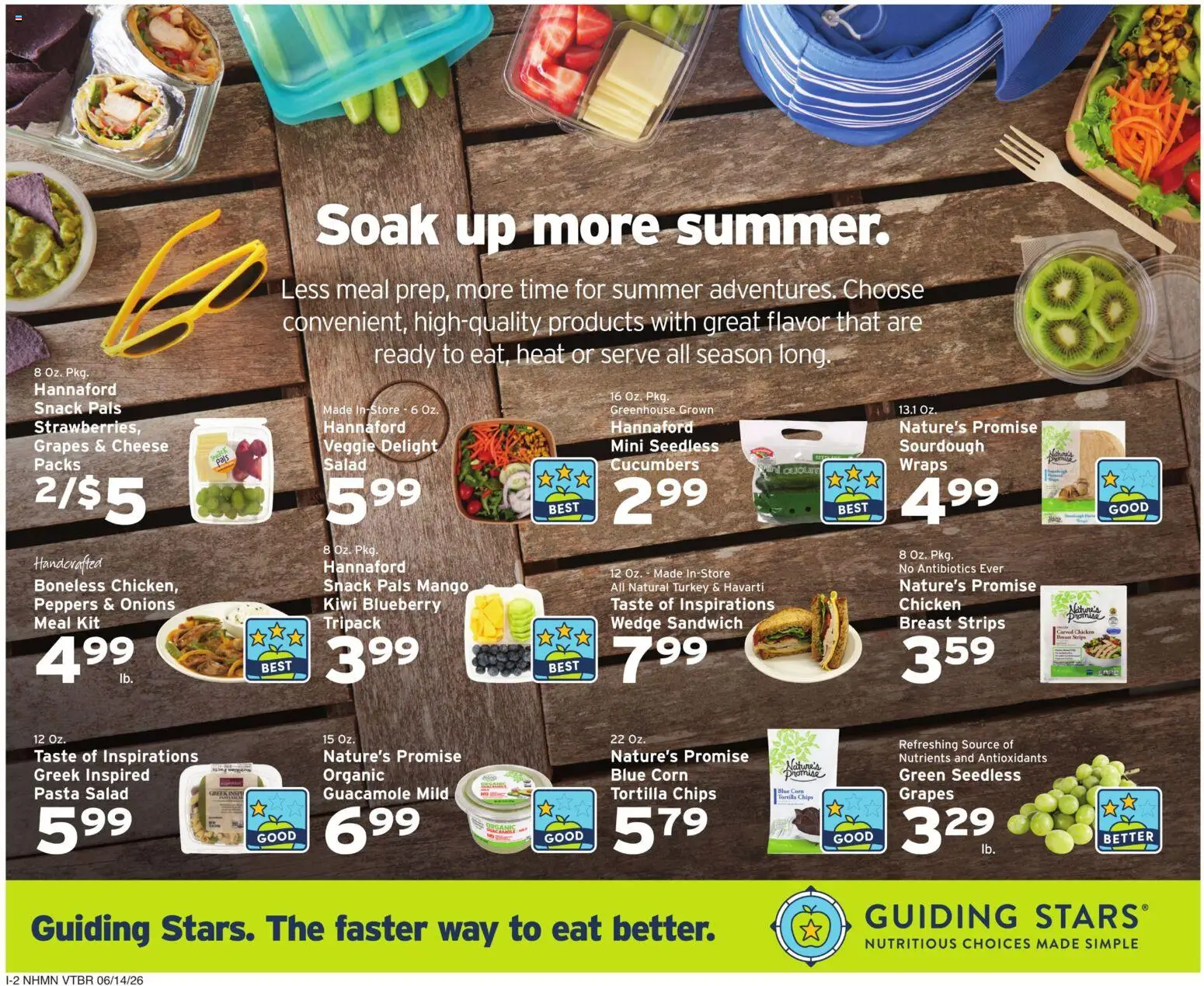 Hannaford Weekly Ad - valid from 14.06.2026 | Page: 10 | Products: Chips, Kiwi, Cucumbers, Grapes
