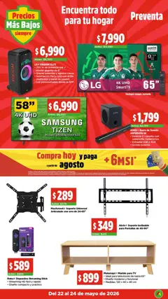 Vista previa de Bodega Aurrerá folleto El precio más bajo de México, nuevo folleto de la tienda, válido en México a partir del 22.05.2026 | Página: 6 | Productos: Usb, Pantallas, Barra, Anillo