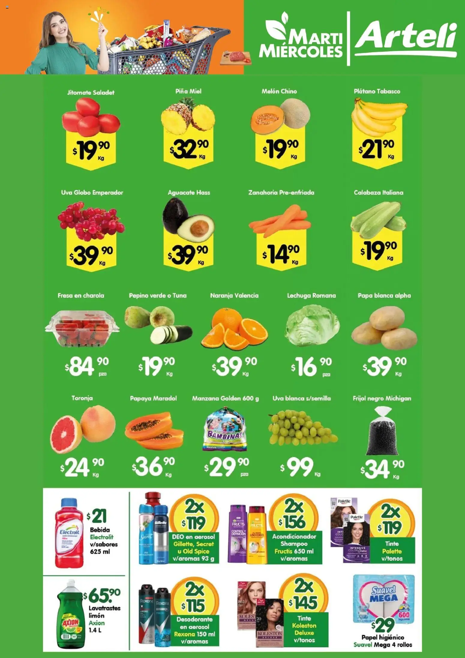 Nuevas ofertas de Arteli válidas en toda la República Mexicana desde el 08/09/2026. ¡Encuentra las mejores ofertas en Arteli folleto! | Página: 2 | Productos: Papa, Manzana, Shampoo, Acondicionador