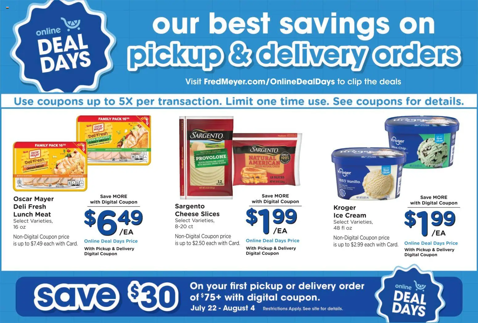 Fred Meyer Weekly Ad - valid from 07/29/2026 | Page: 8 | Products: Cheese, Cream, Ice cream, Oven