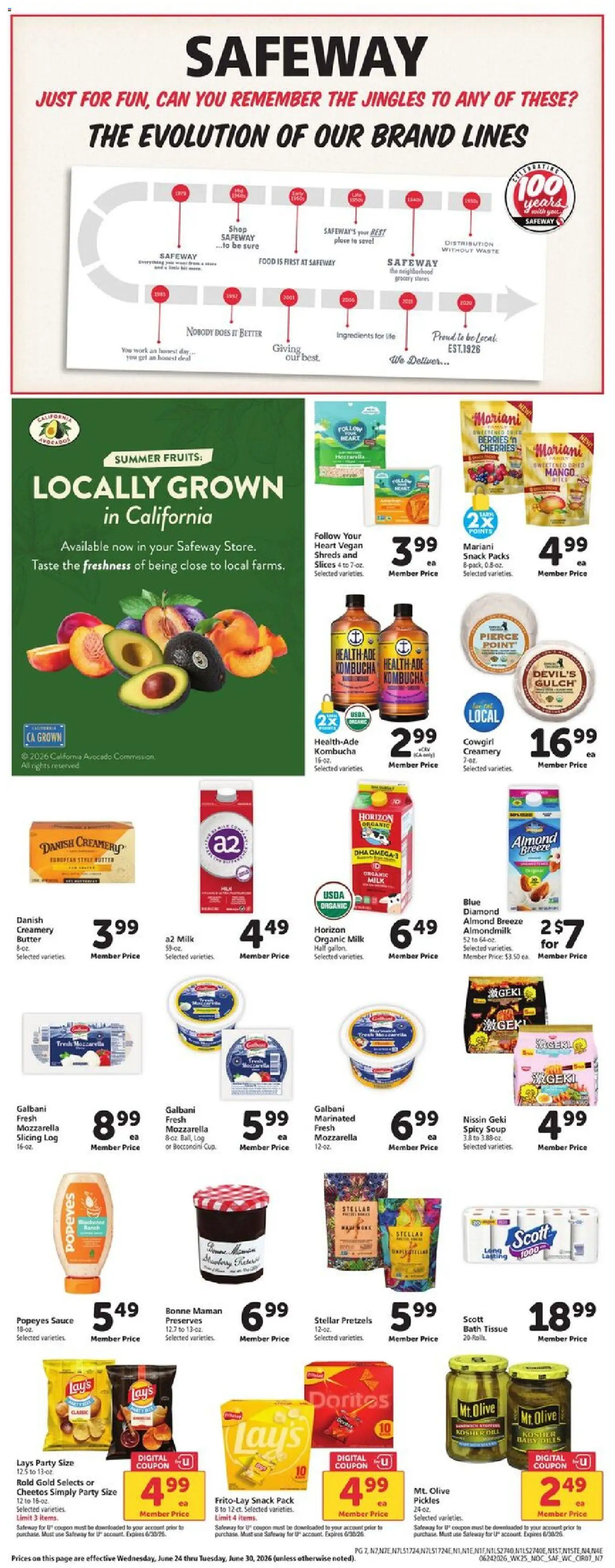 Safeway Weekly Ad - valid from 06/24/2026 | Page: 9 | Products: Berries, Milk, Butter, Mango