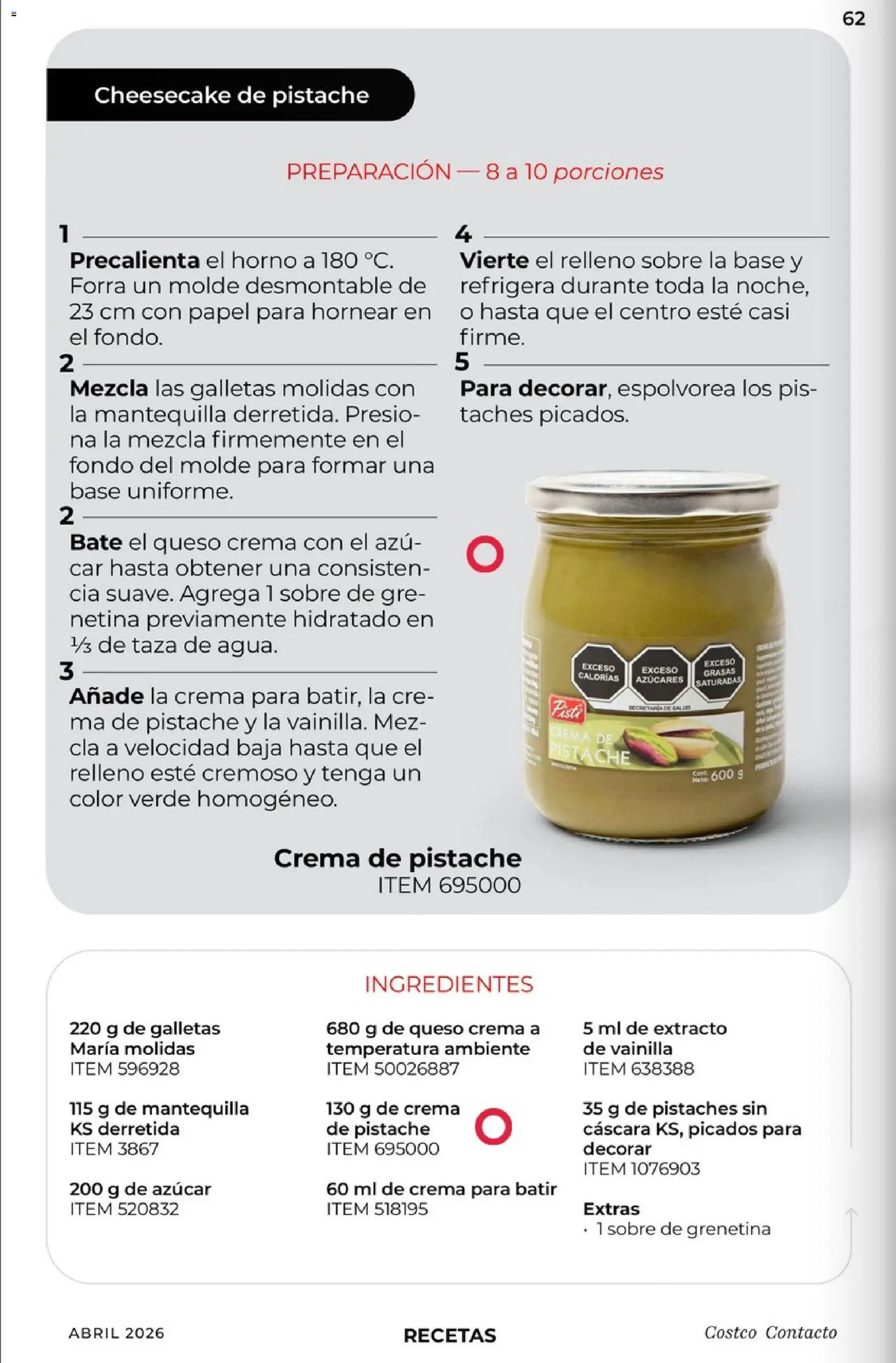 Nuevas ofertas de Costco válidas en toda la República Mexicana desde el 01.04.2026. ¡Encuentra las mejores ofertas en Costco Revista Abril 2026! | Página: 62 | Productos: Taza, Mantequilla, Queso, El horno