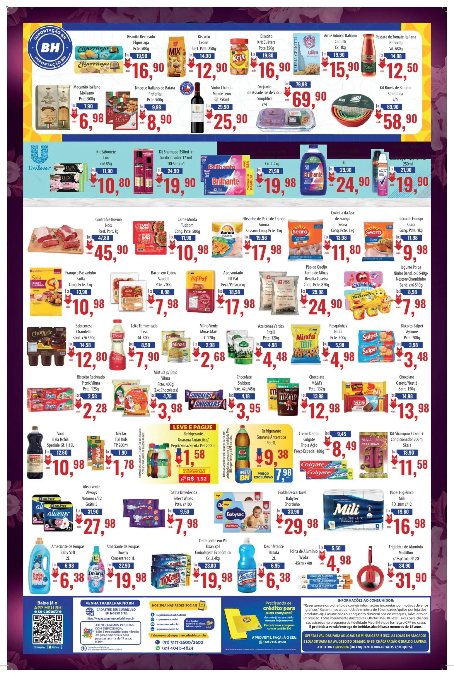 Supermercados BH Folheto - válido de 04.03.2026 | Página: 2 | Produtos: Biscoito, Arroz, Saia, Sabonete