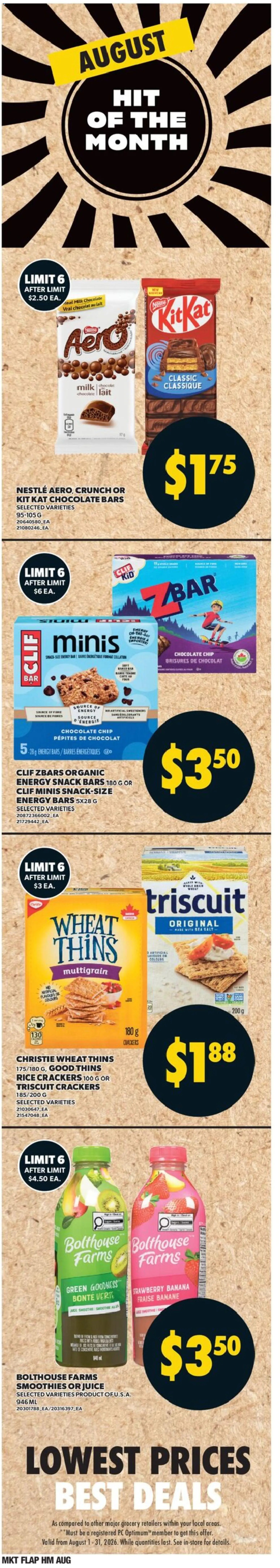 Valu Mart flyer valid from Aug 27, 2026 | Page: 9 | Products: Rice, Crackers, Chocolate, Juice