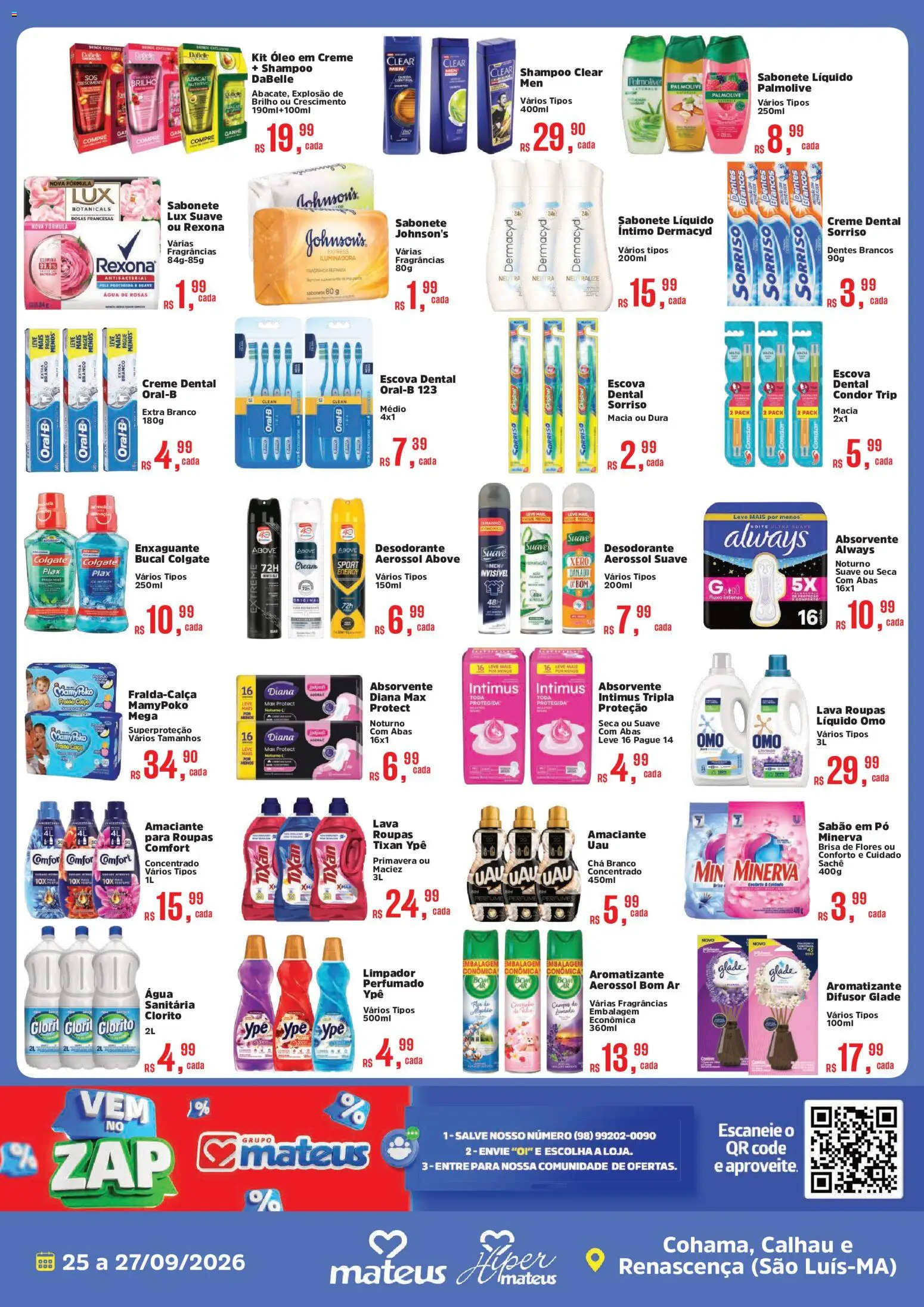Mateus Folheto - válido de 25/09/2026 | Página: 4 | Produtos: Roupas, Sabonete, Chá branco, Absorvente